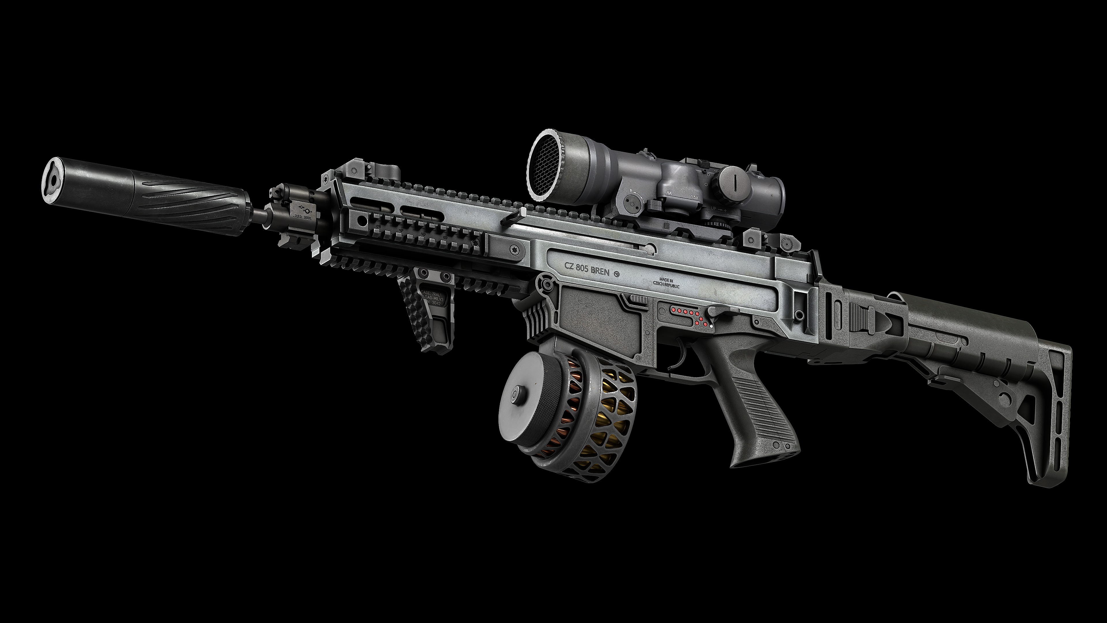 Scope Elcan SpecterDR 1 5 6x Low-poly 3D model_10