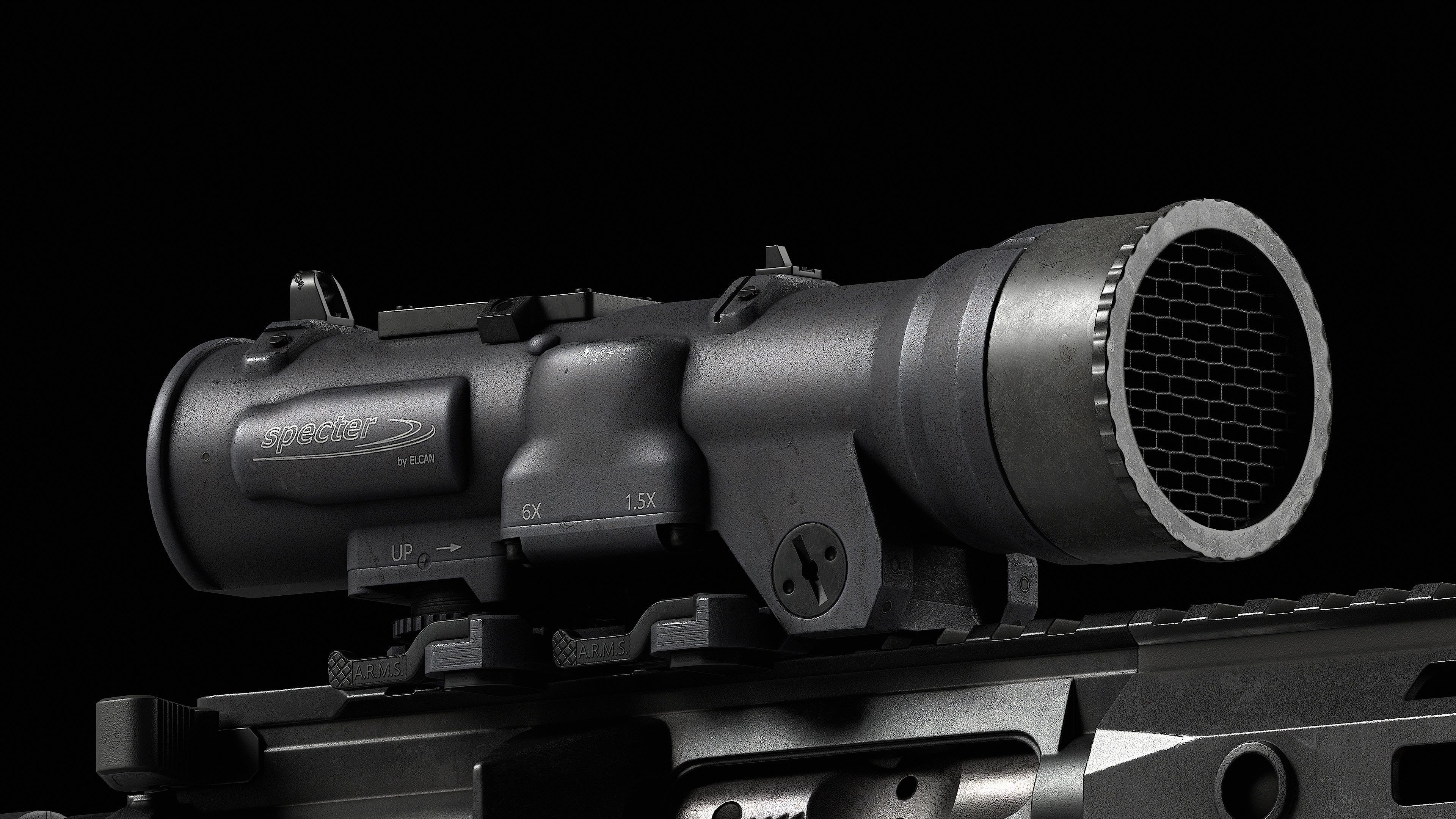 Scope Elcan SpecterDR 1 5 6x Low-poly 3D model_34