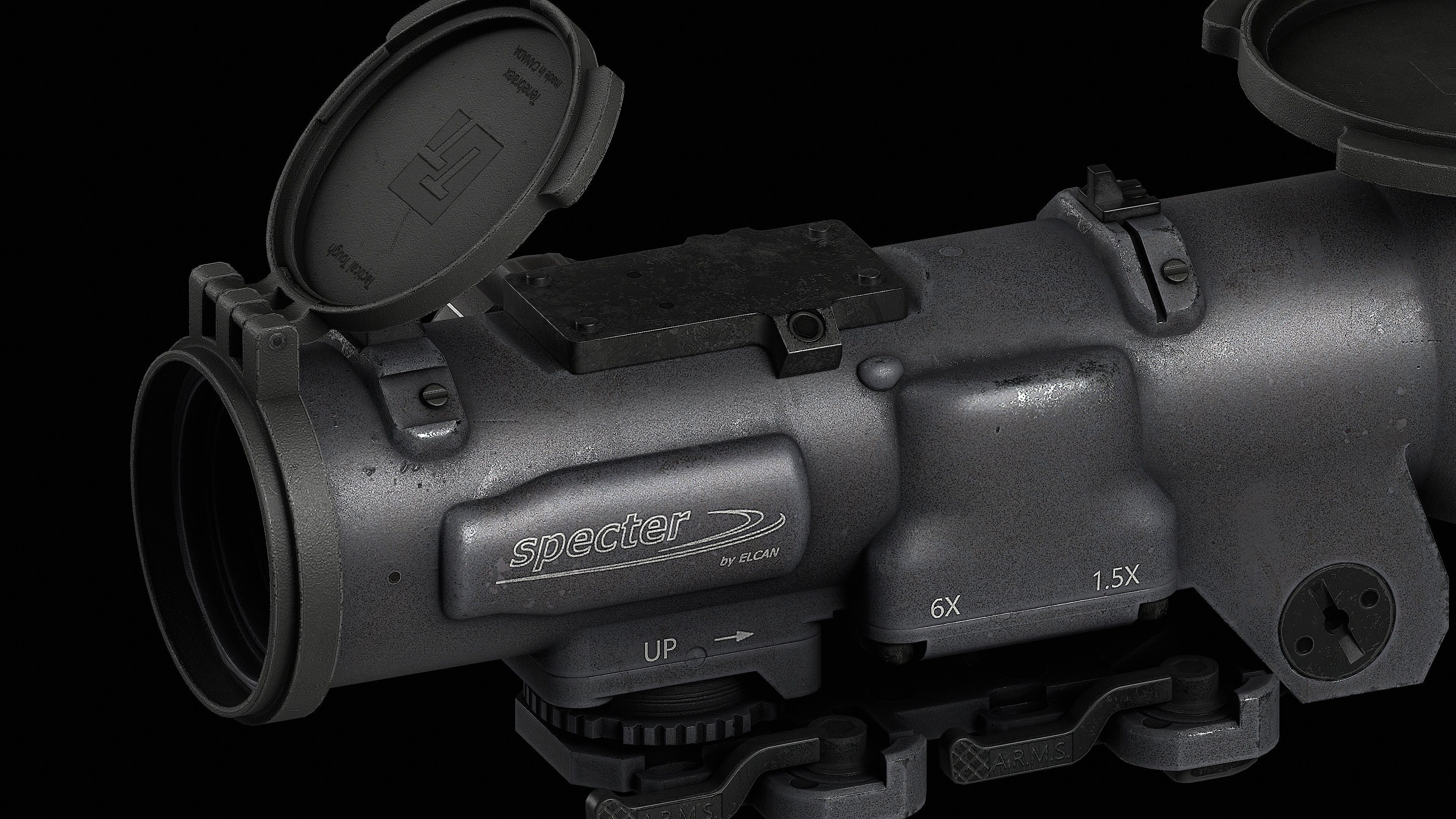 Scope Elcan SpecterDR 1 5 6x Low-poly 3D model_52