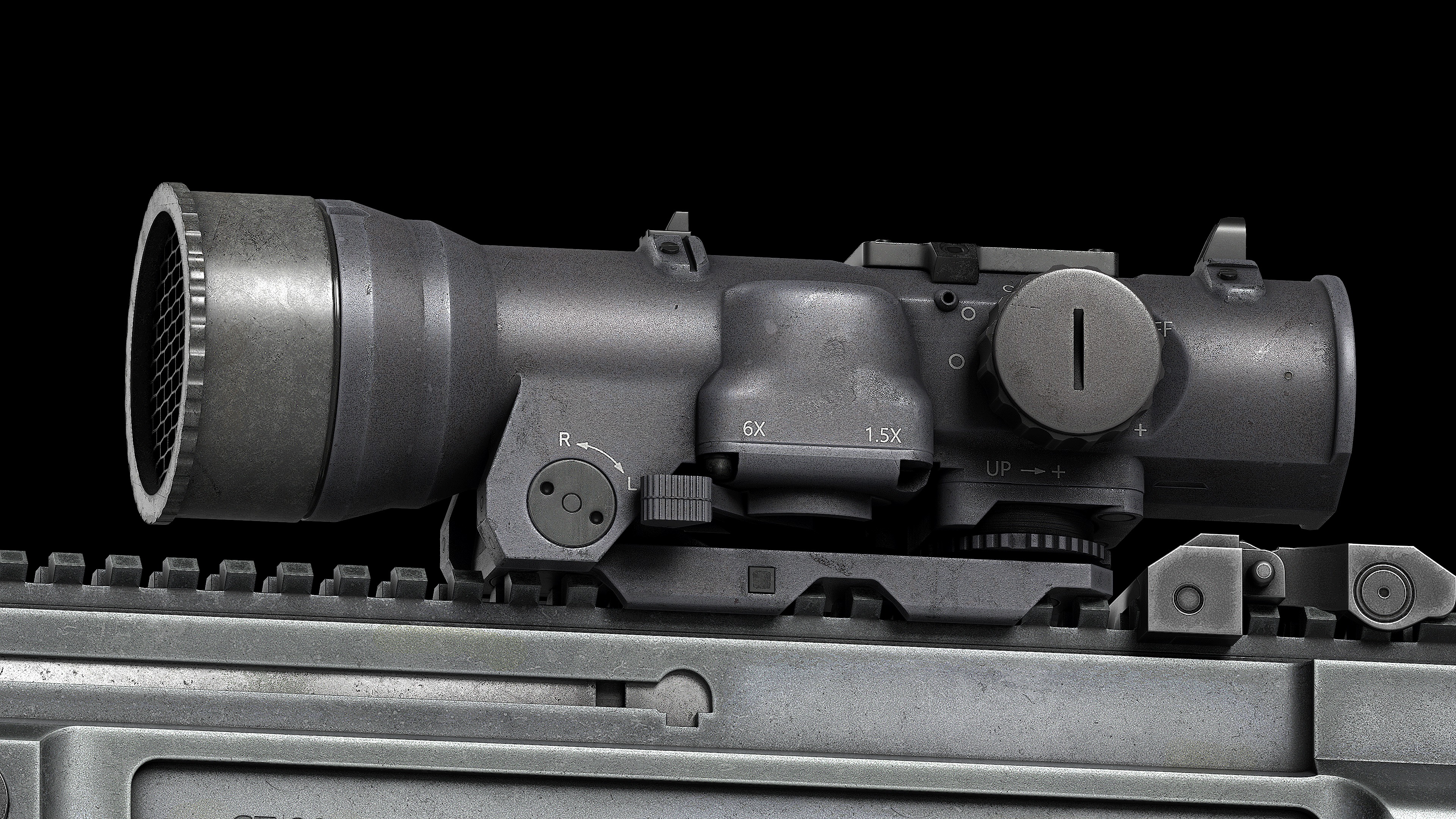 Scope Elcan SpecterDR 1 5 6x Low-poly 3D model_19