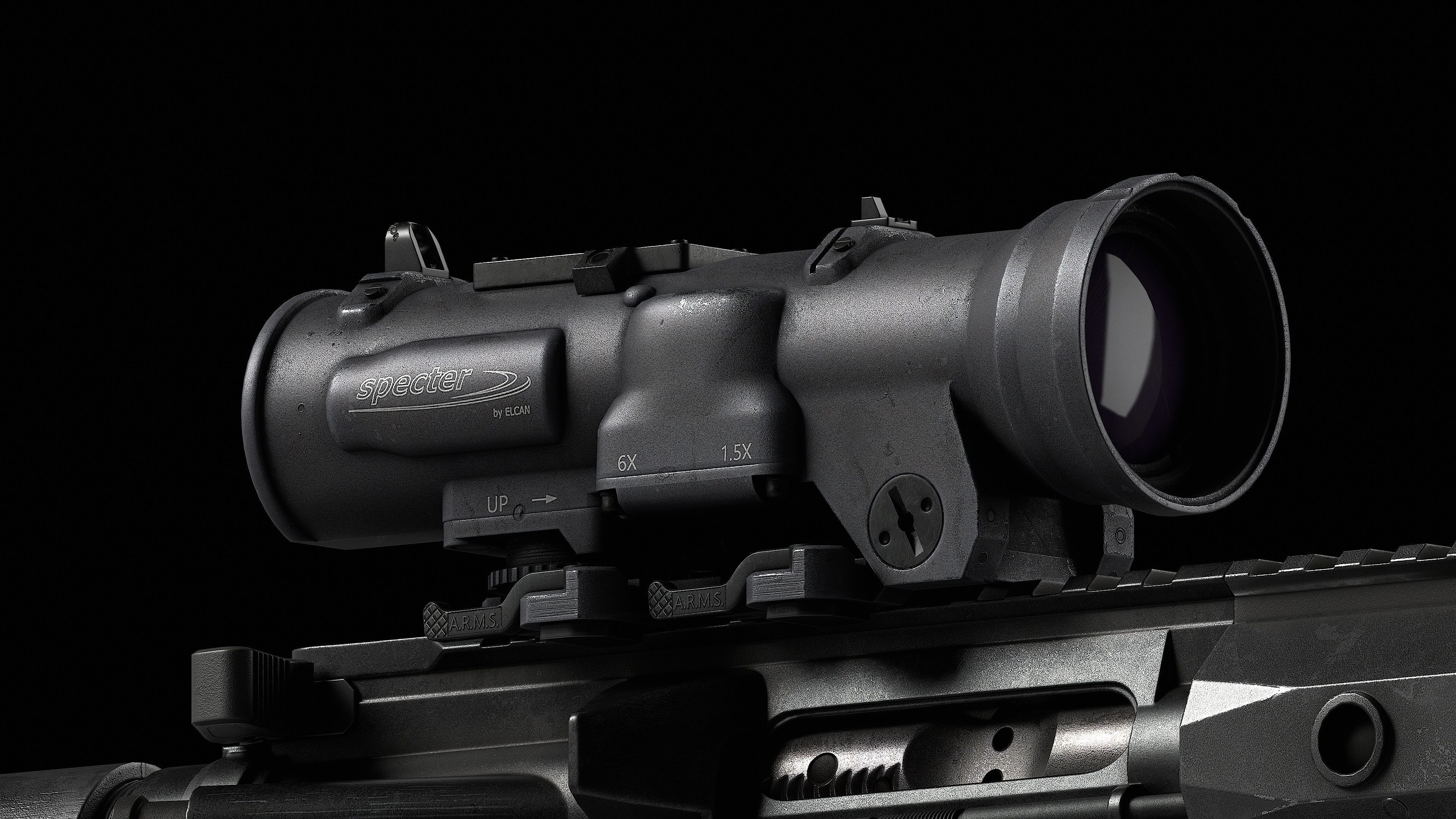 Scope Elcan SpecterDR 1 5 6x Low-poly 3D model_33