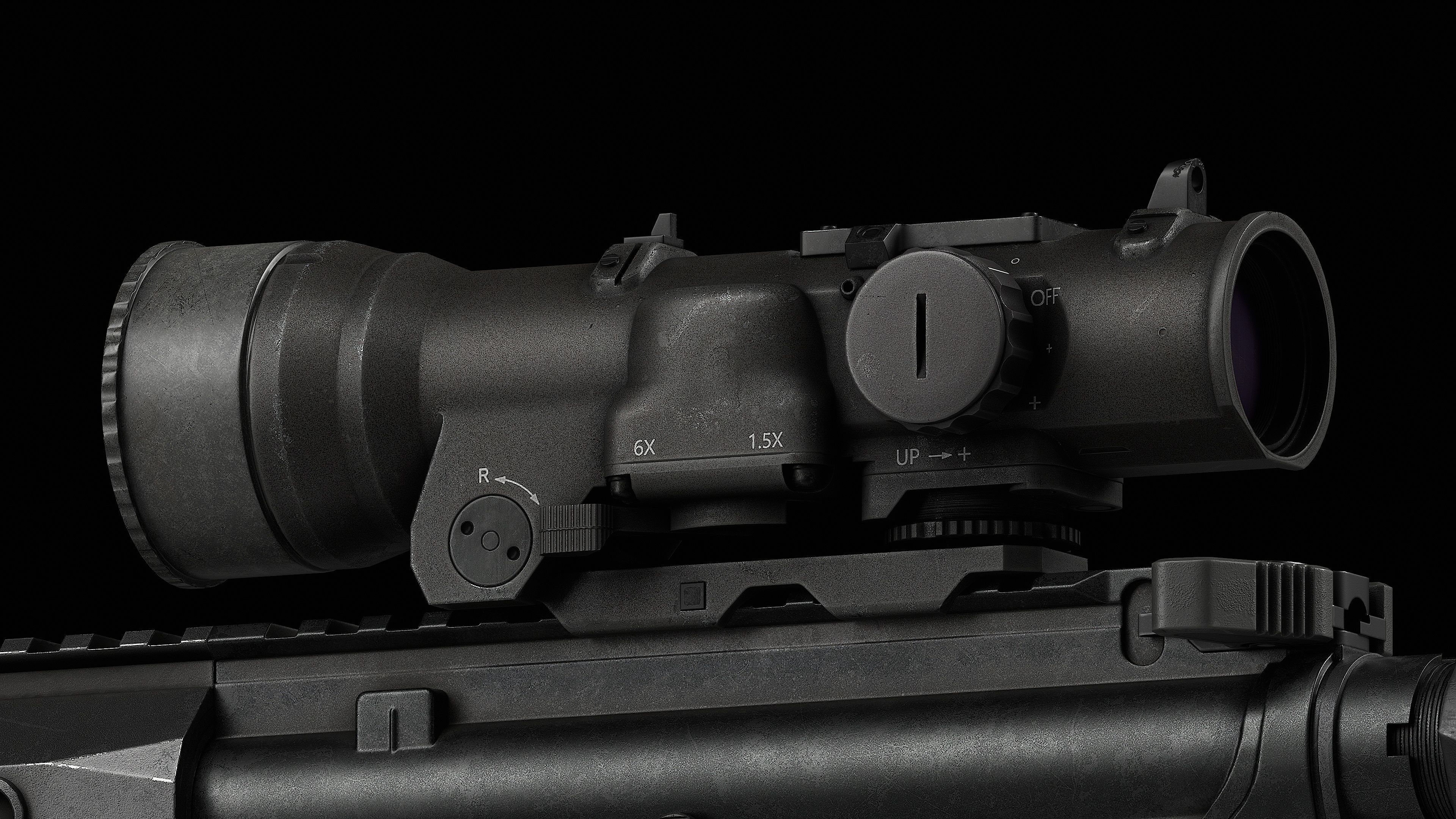 Scope Elcan SpecterDR 1 5 6x Low-poly 3D model_39