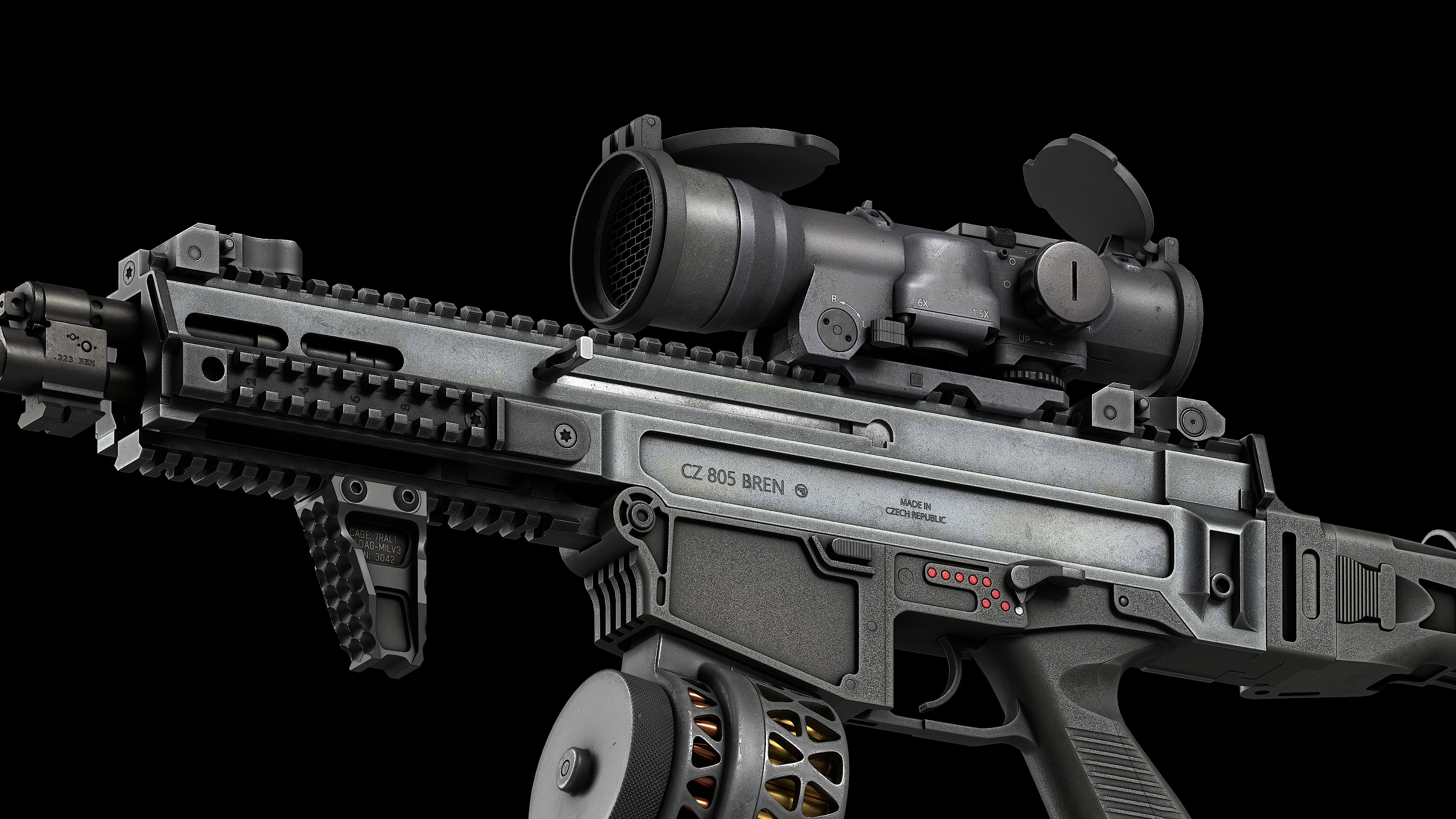 Scope Elcan SpecterDR 1 5 6x Low-poly 3D model_21