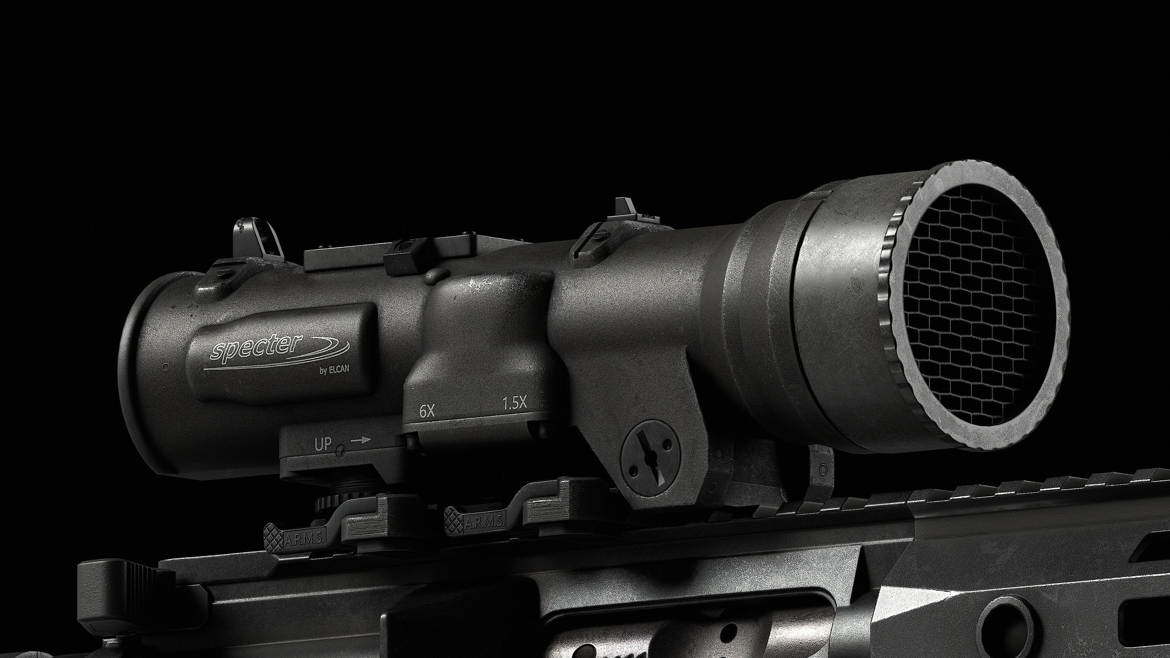 Scope Elcan SpecterDR 1 5 6x Low-poly 3D model_31