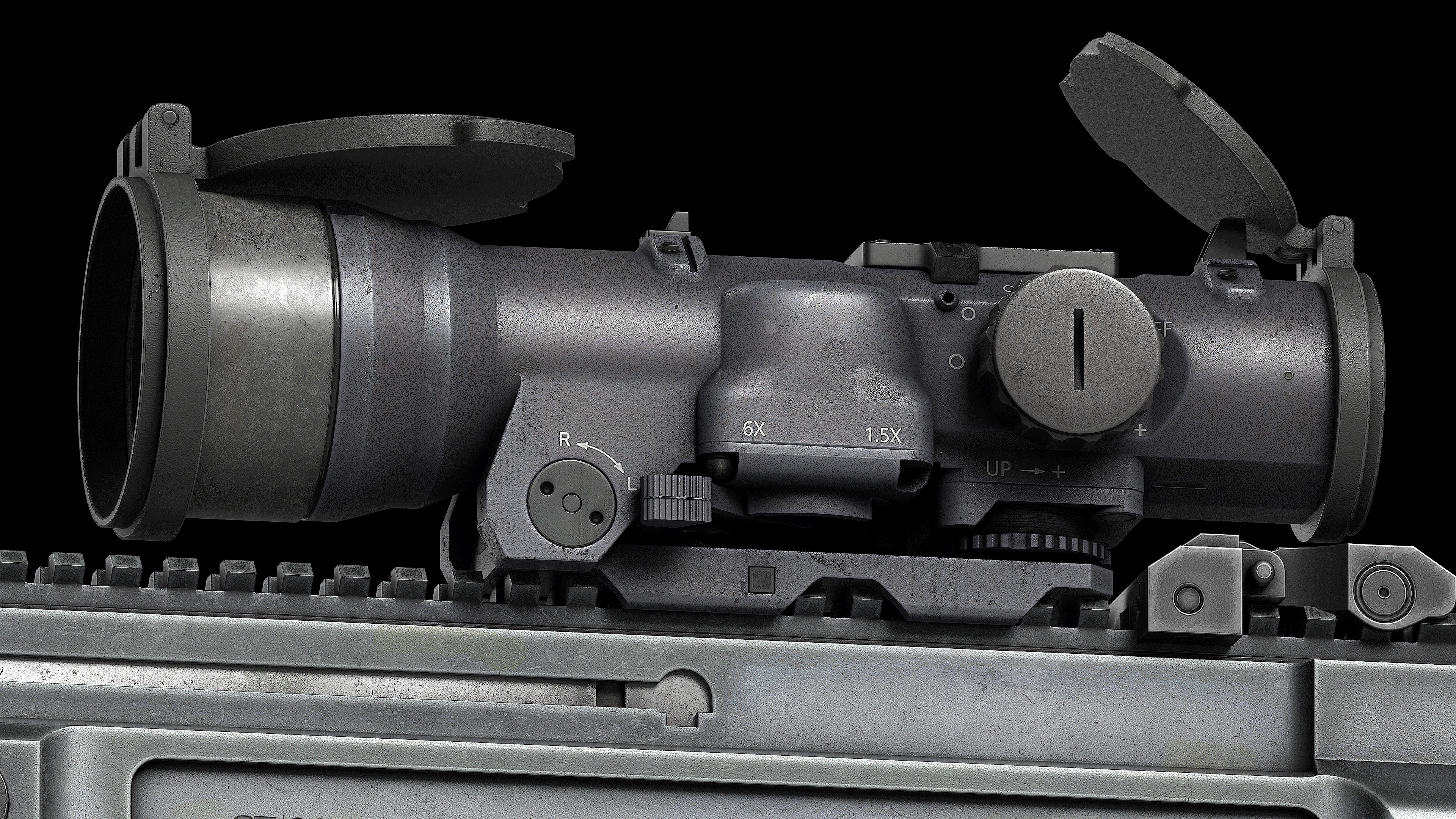 Scope Elcan SpecterDR 1 5 6x Low-poly 3D model_9