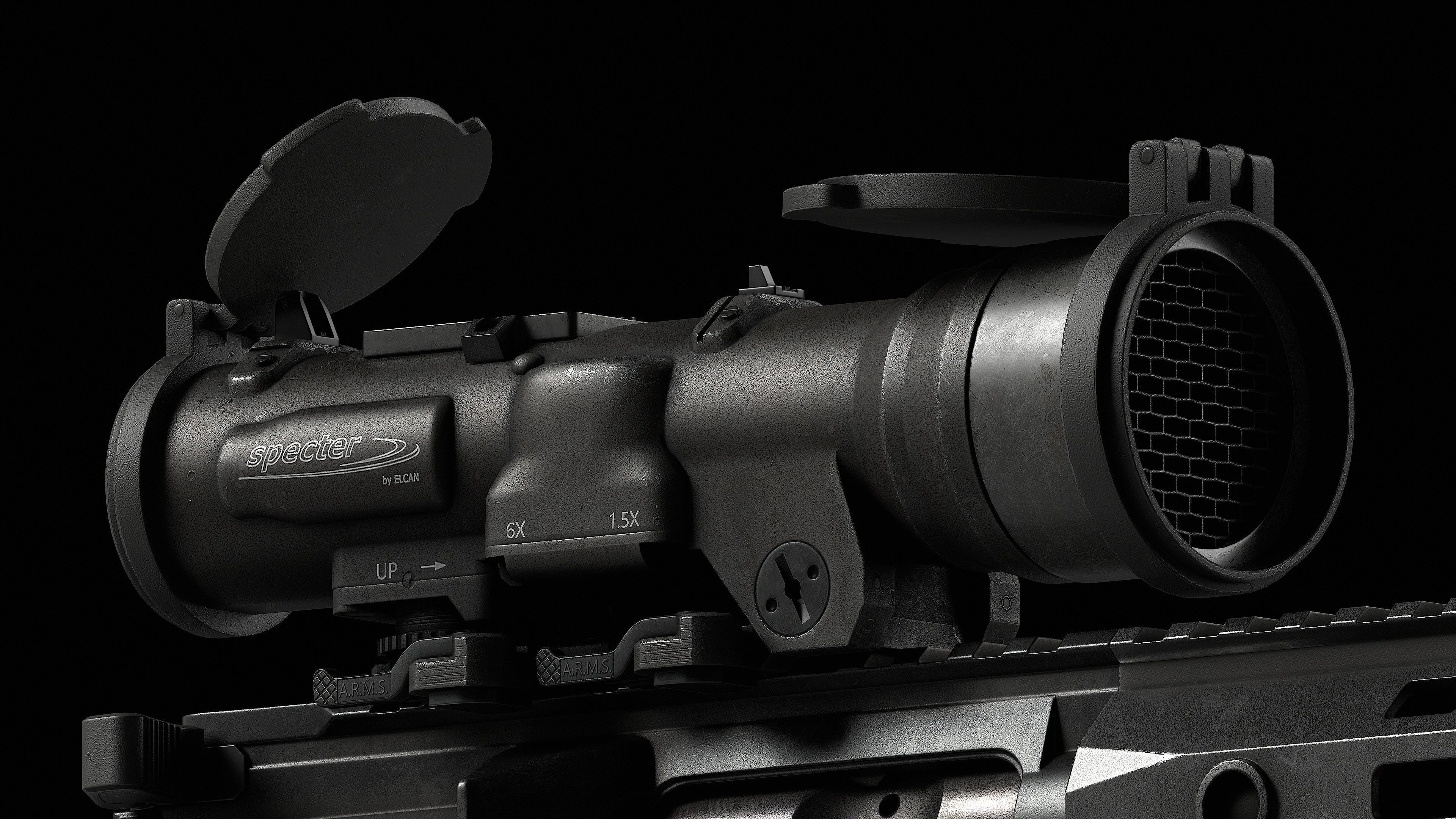 Scope Elcan SpecterDR 1 5 6x Low-poly 3D model_28