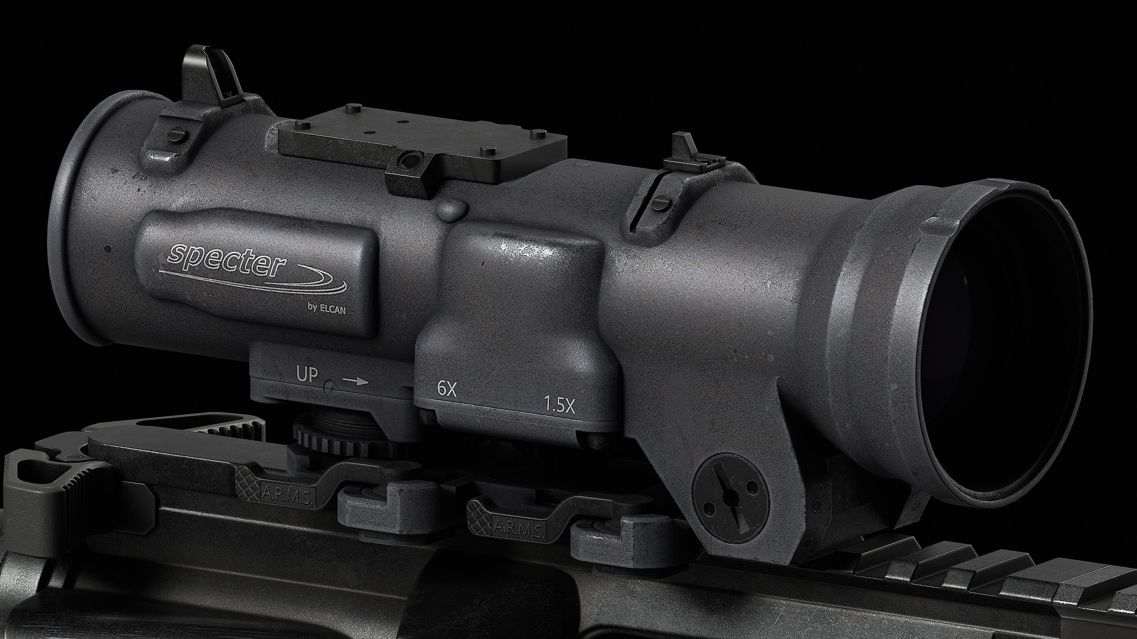 Scope Elcan SpecterDR 1 5 6x Low-poly 3D model_49