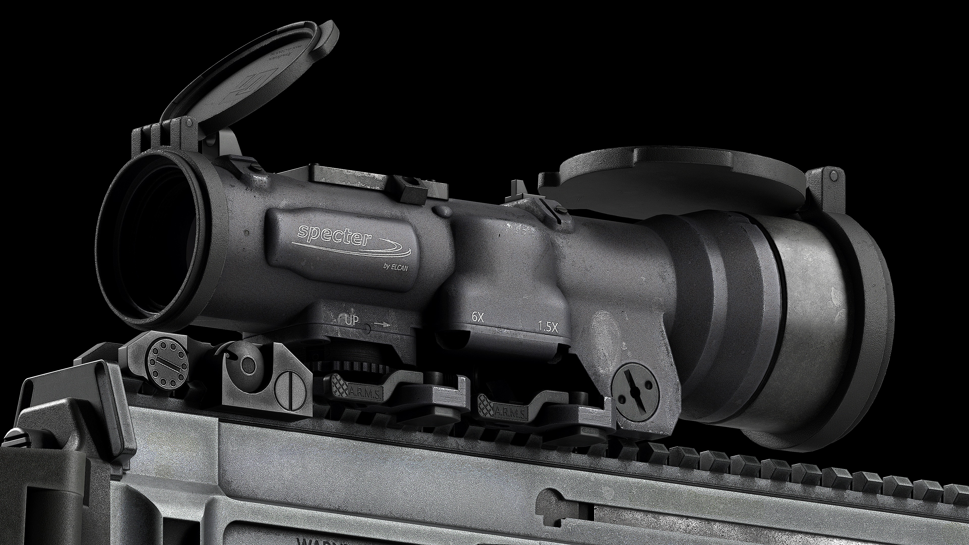 Scope Elcan SpecterDR 1 5 6x Low-poly 3D model_6