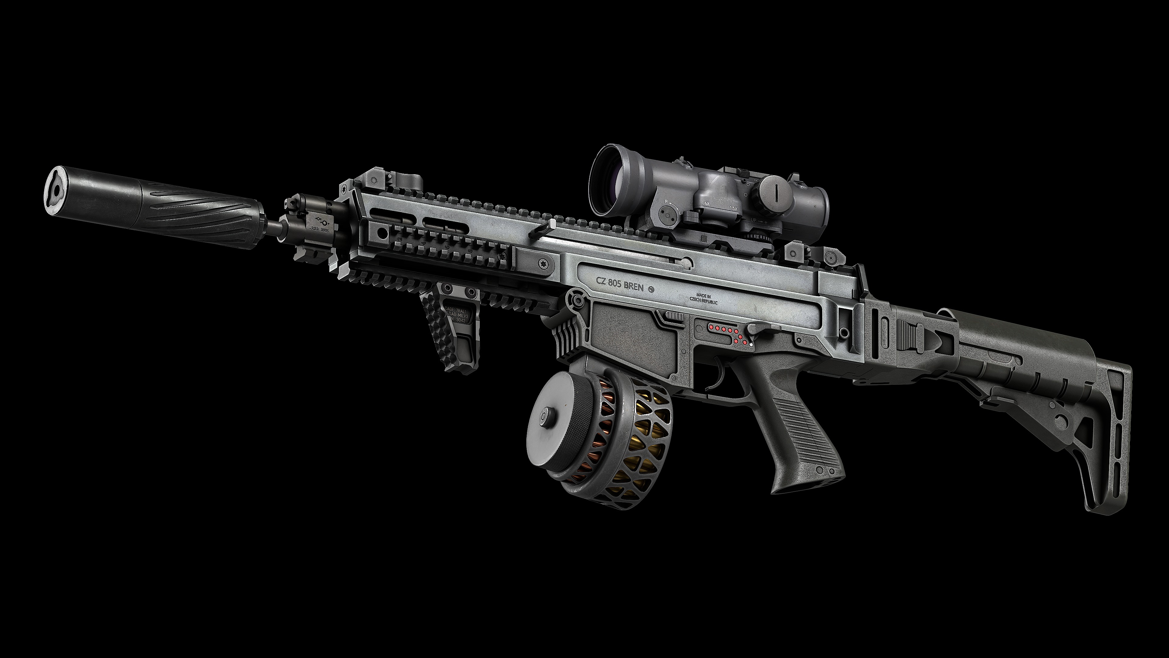 Scope Elcan SpecterDR 1 5 6x Low-poly 3D model_12