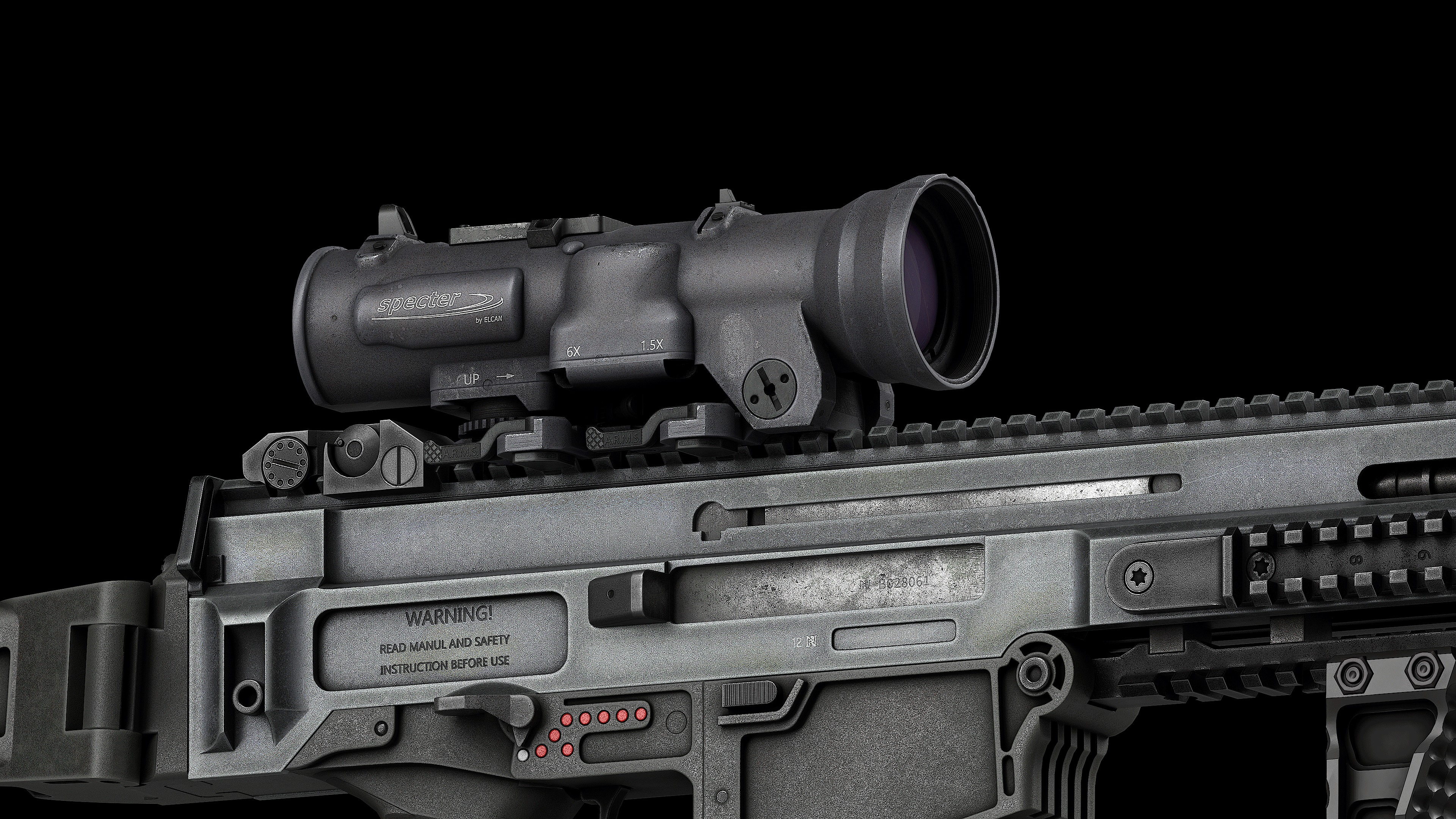 Scope Elcan SpecterDR 1 5 6x Low-poly 3D model_7