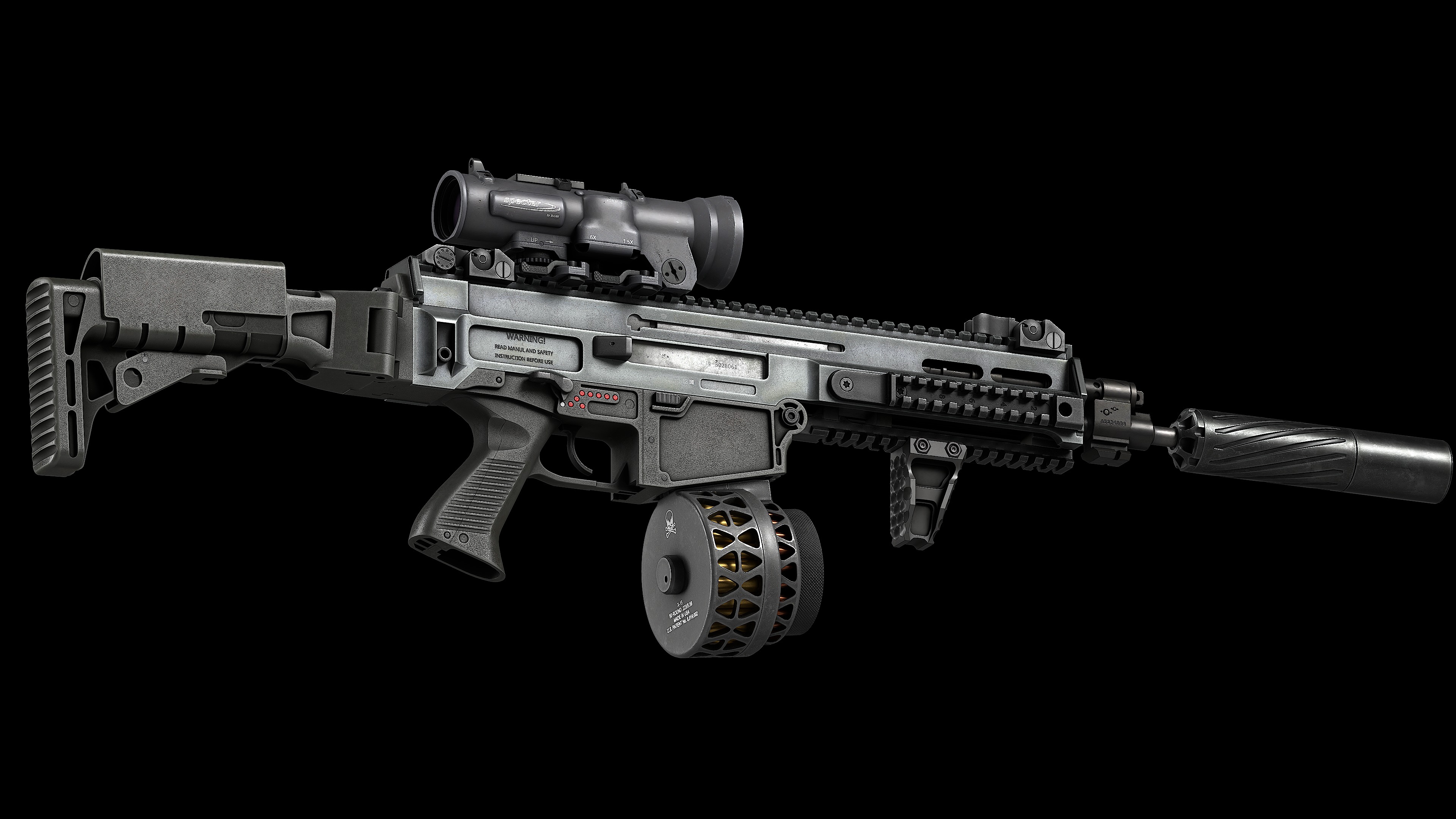 Scope Elcan SpecterDR 1 5 6x Low-poly 3D model_26