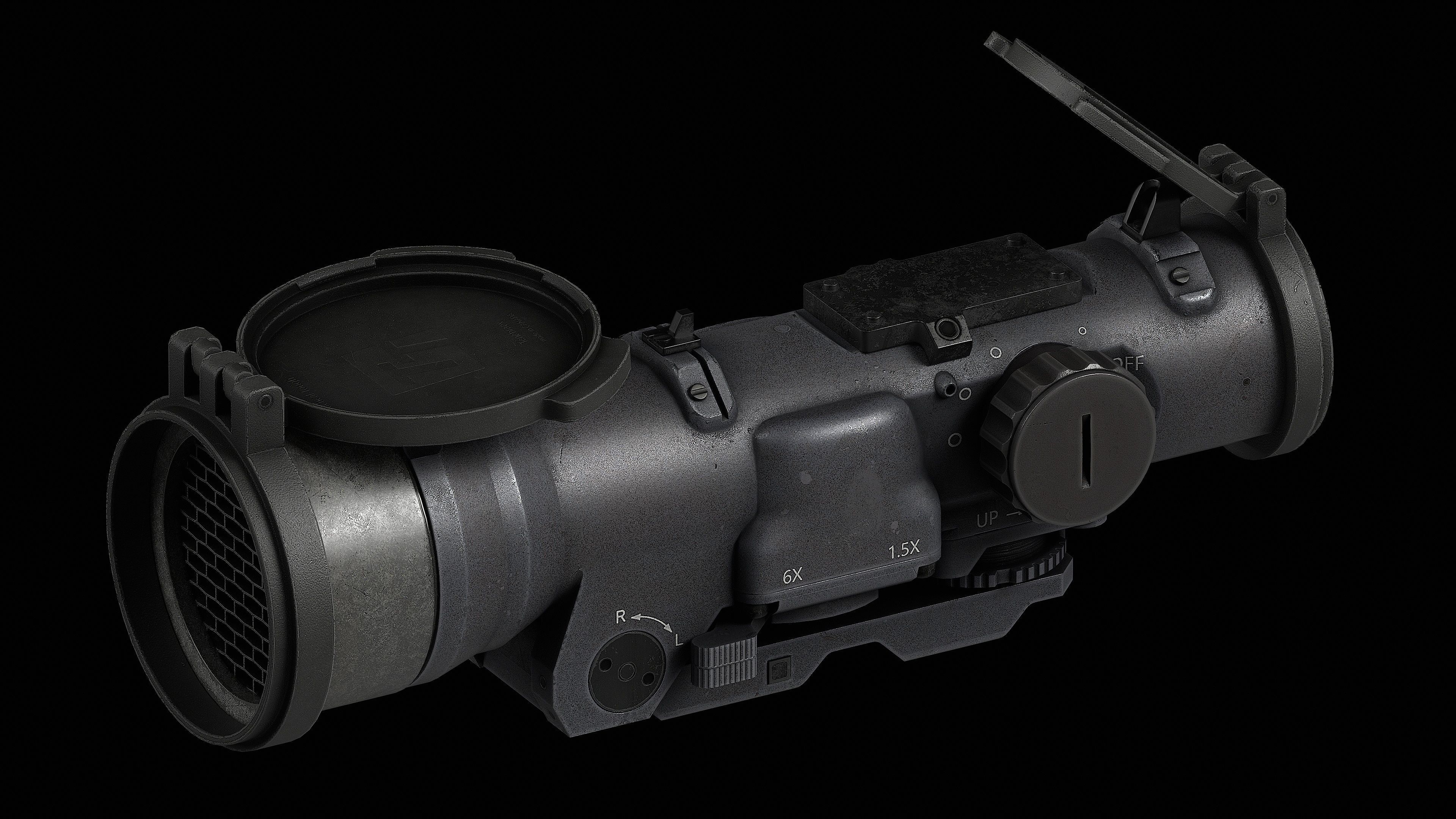 Scope Elcan SpecterDR 1 5 6x Low-poly 3D model_50