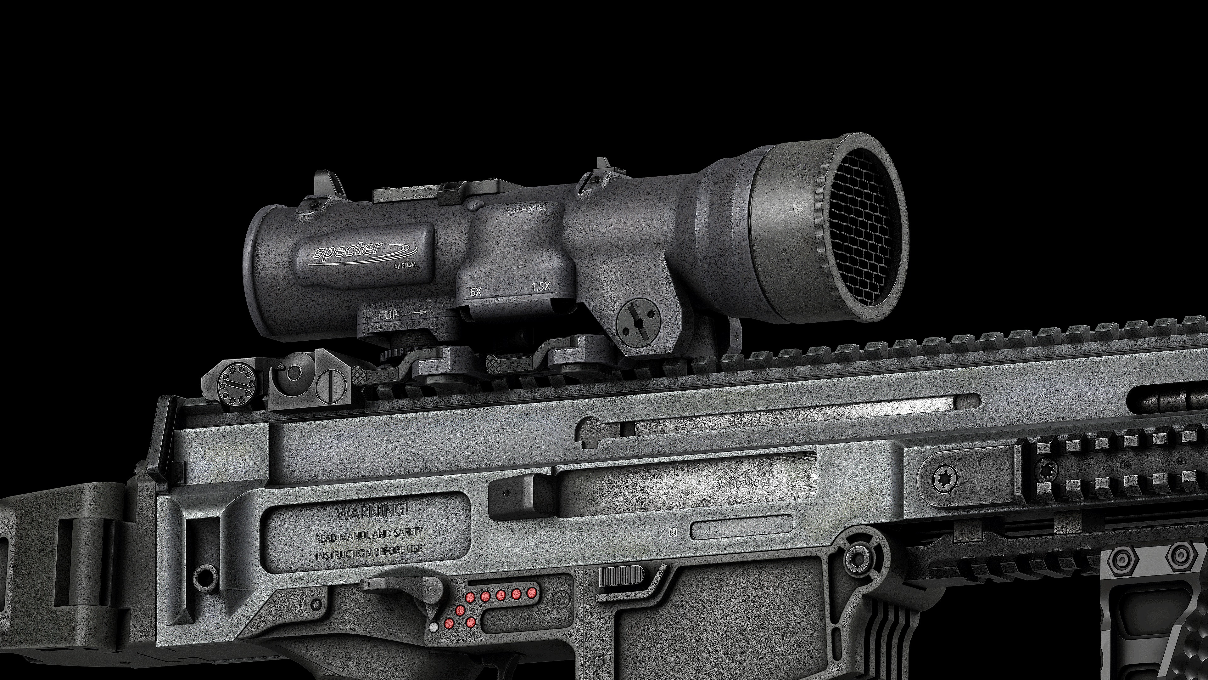 Scope Elcan SpecterDR 1 5 6x Low-poly 3D model_3