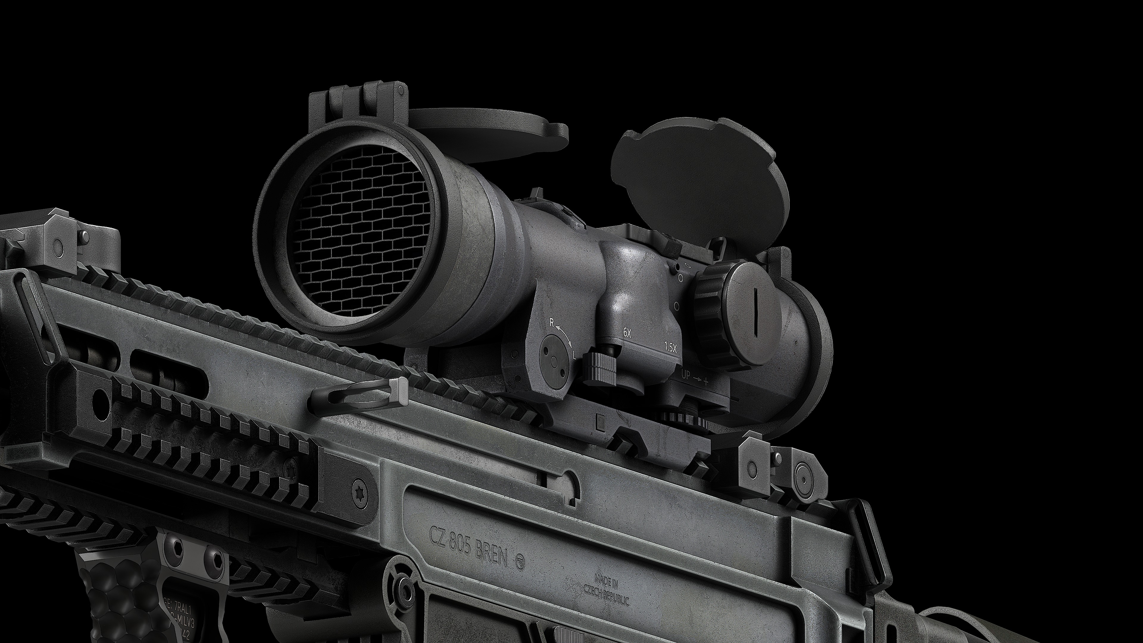 Scope Elcan SpecterDR 1 5 6x Low-poly 3D model_24