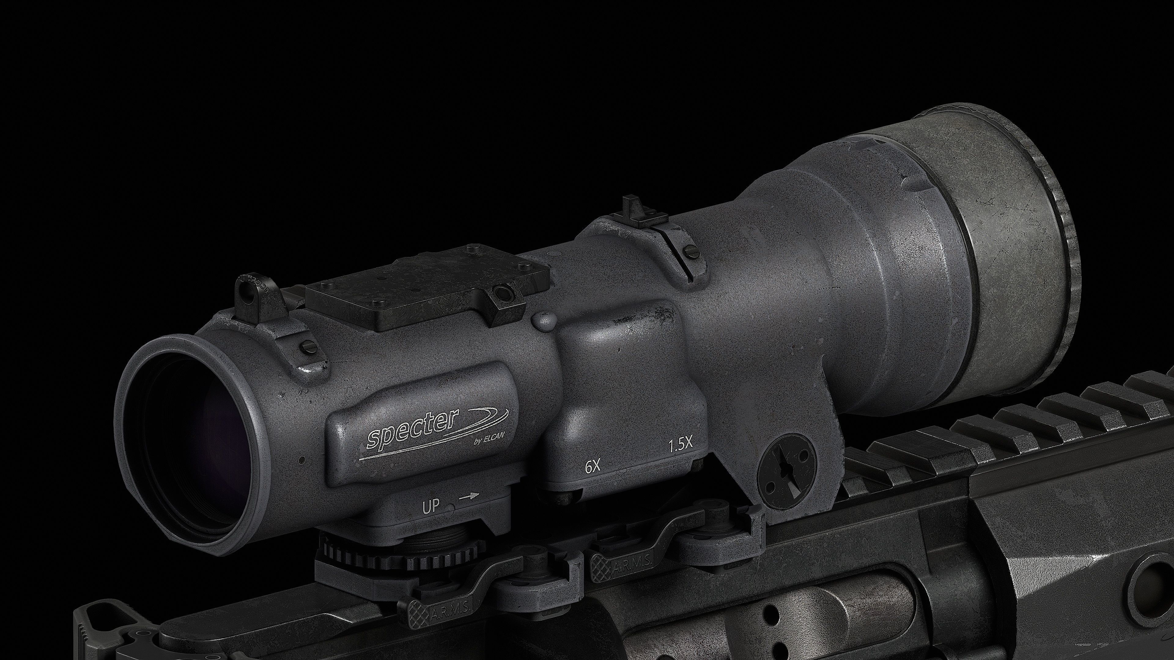 Scope Elcan SpecterDR 1 5 6x Low-poly 3D model_45