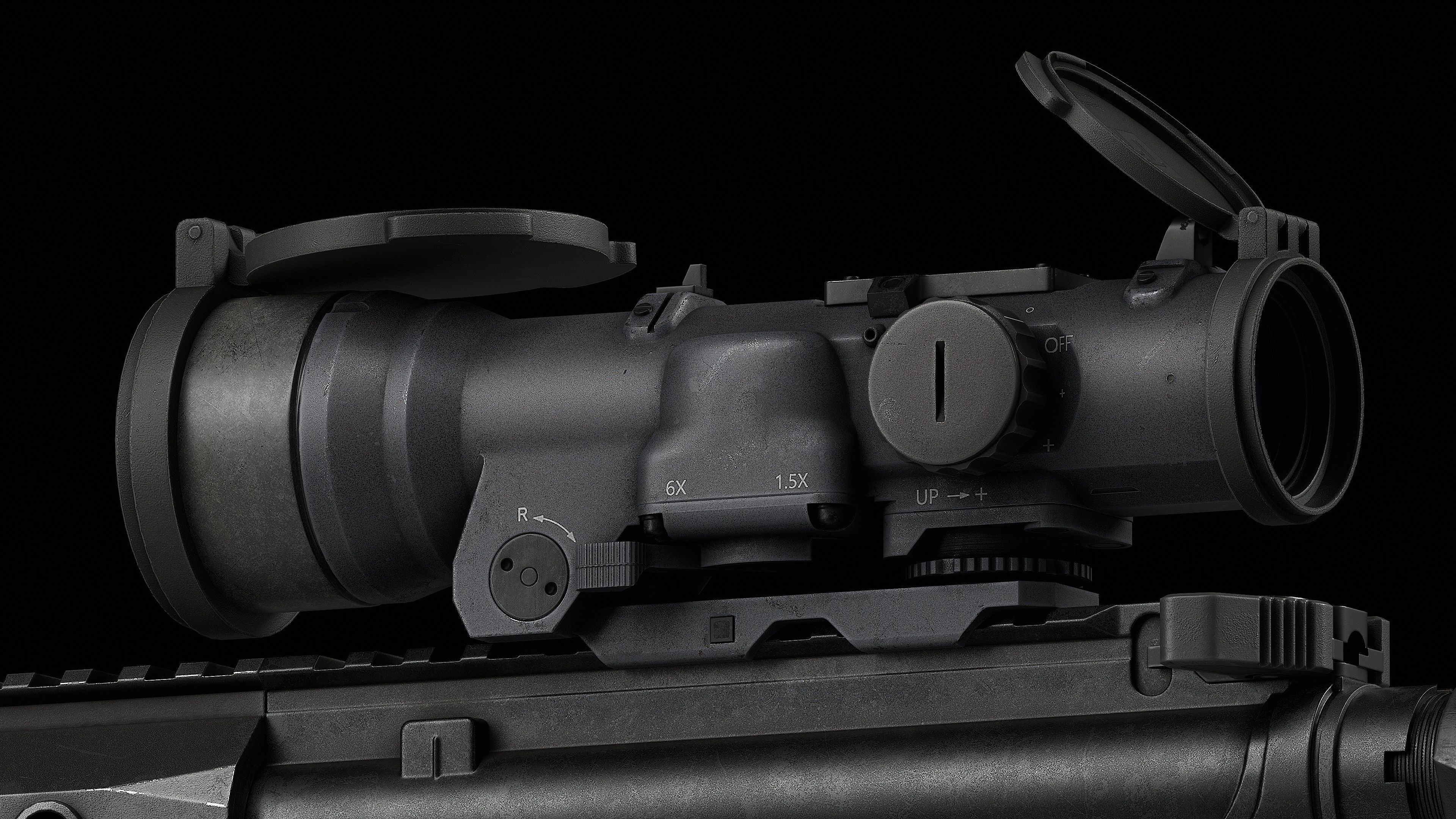 Scope Elcan SpecterDR 1 5 6x Low-poly 3D model_41