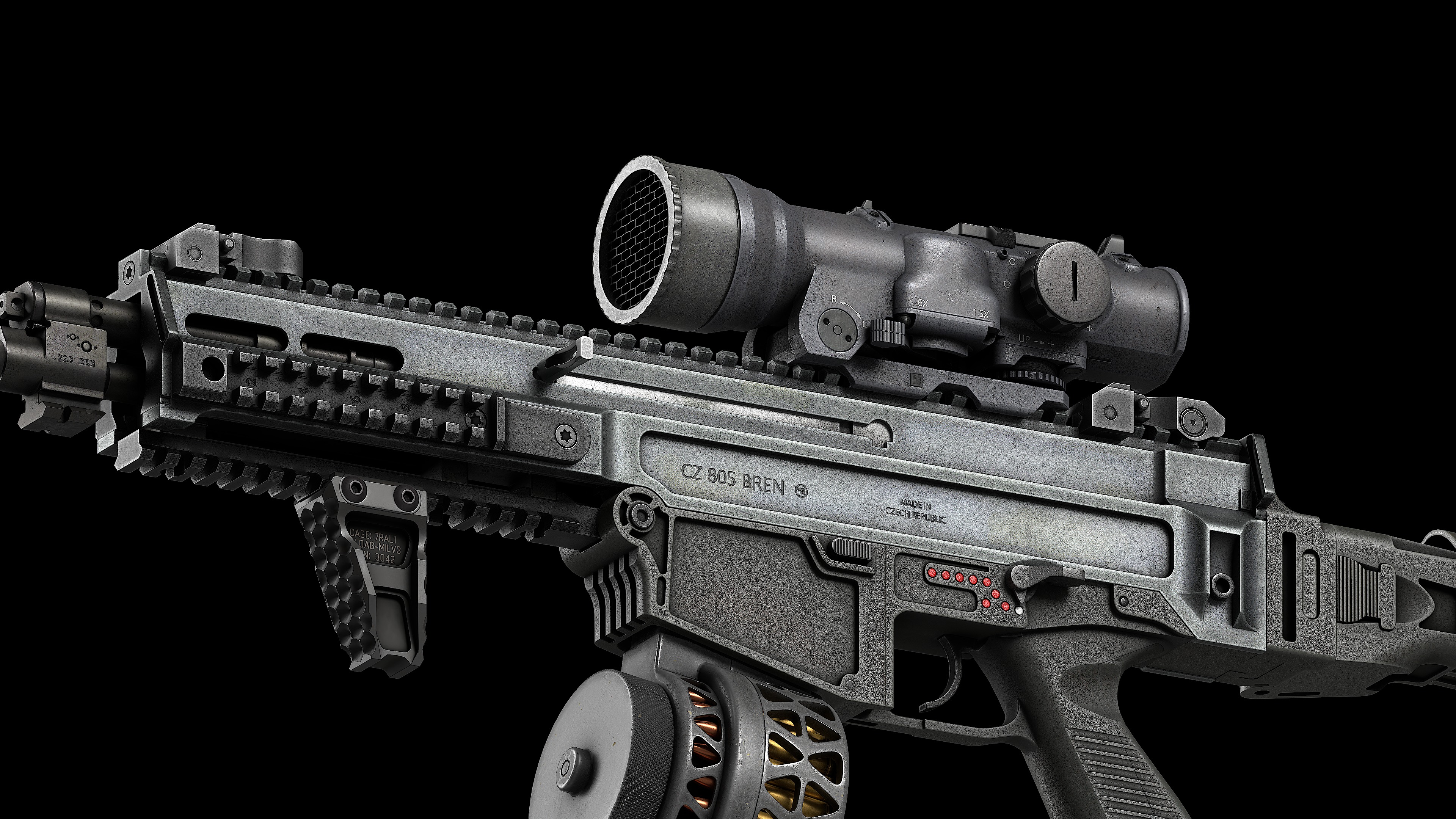 Scope Elcan SpecterDR 1 5 6x Low-poly 3D model_17