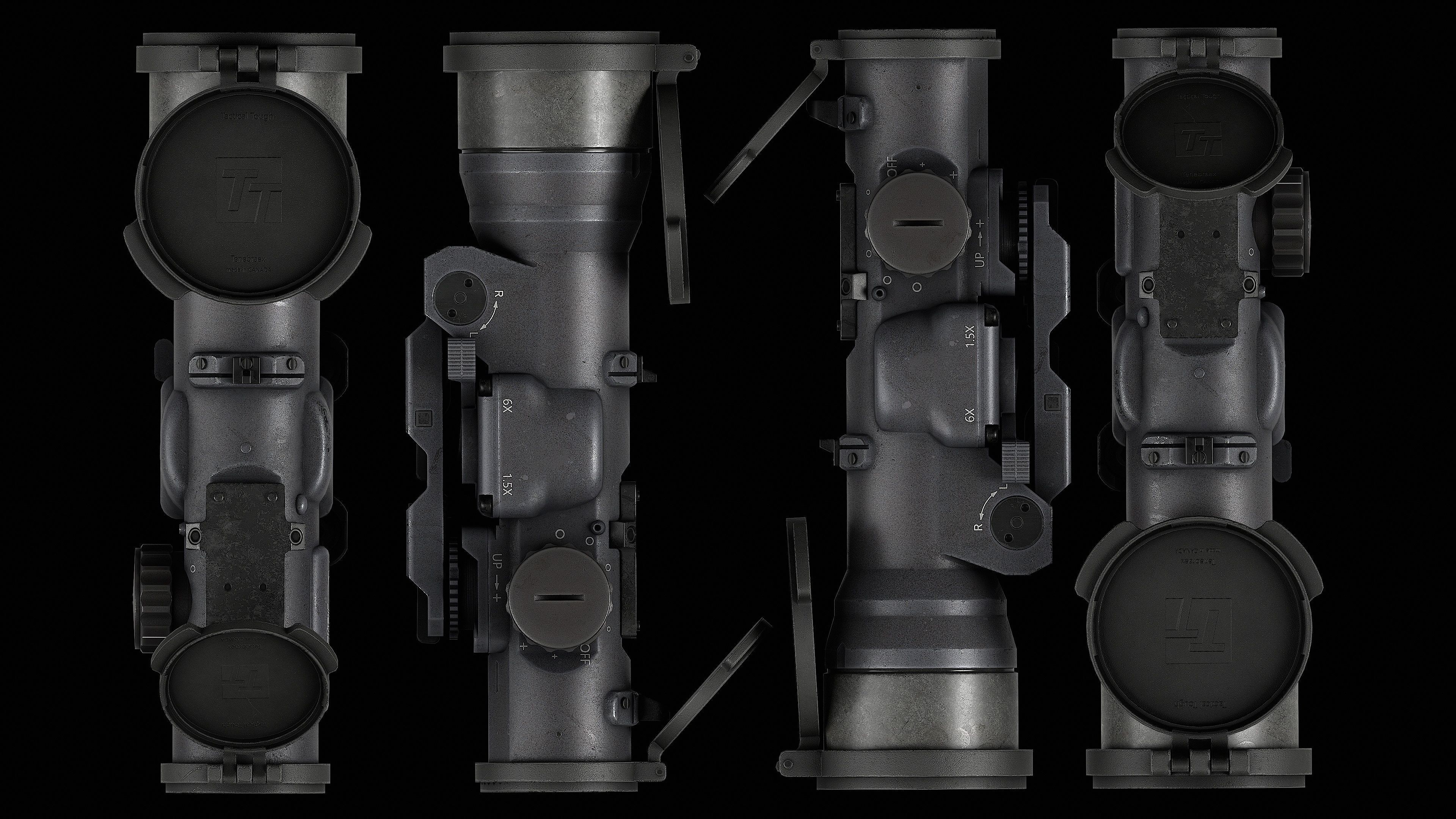 Scope Elcan SpecterDR 1 5 6x Low-poly 3D model_54