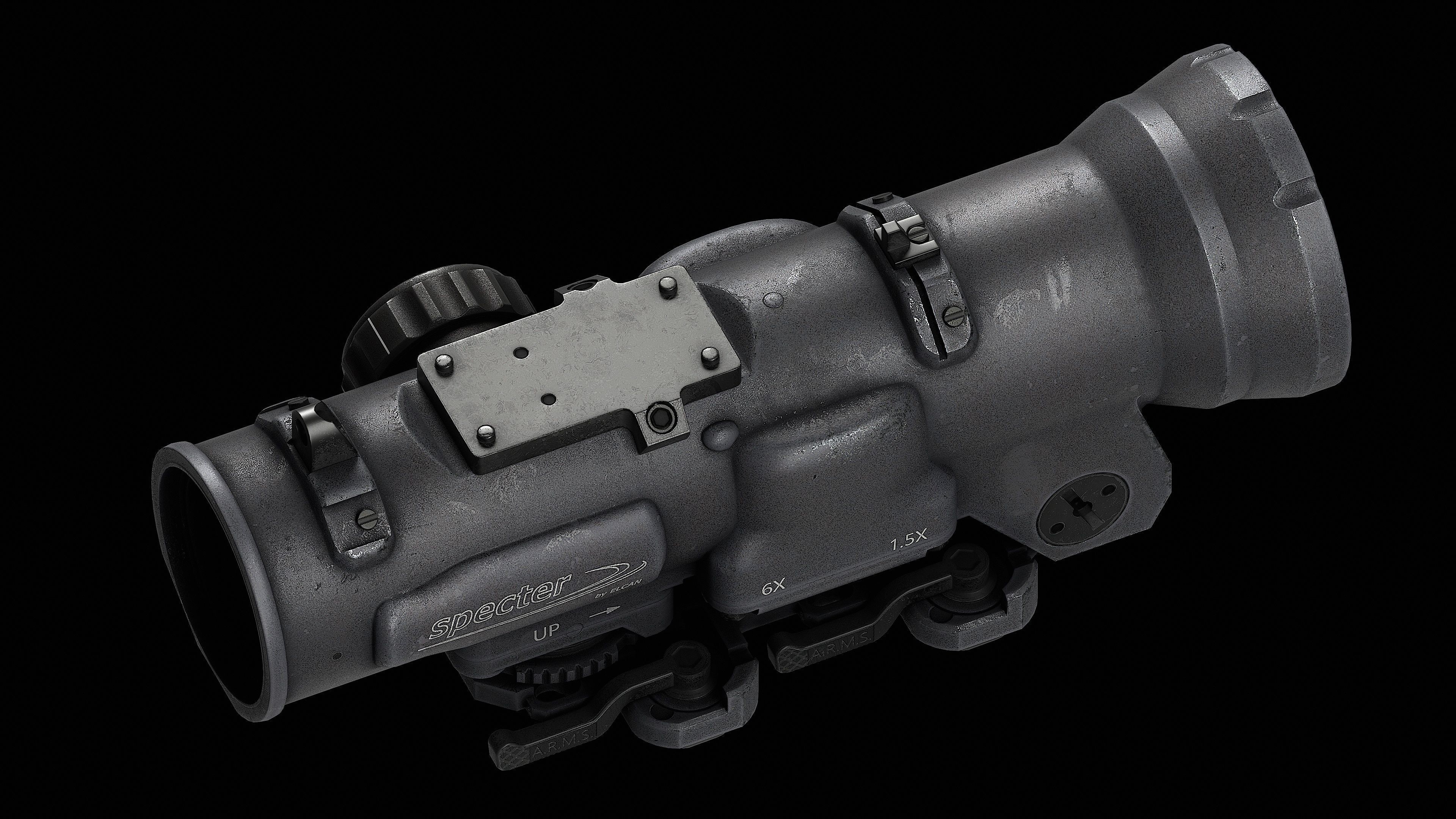 Scope Elcan SpecterDR 1 5 6x Low-poly 3D model_48