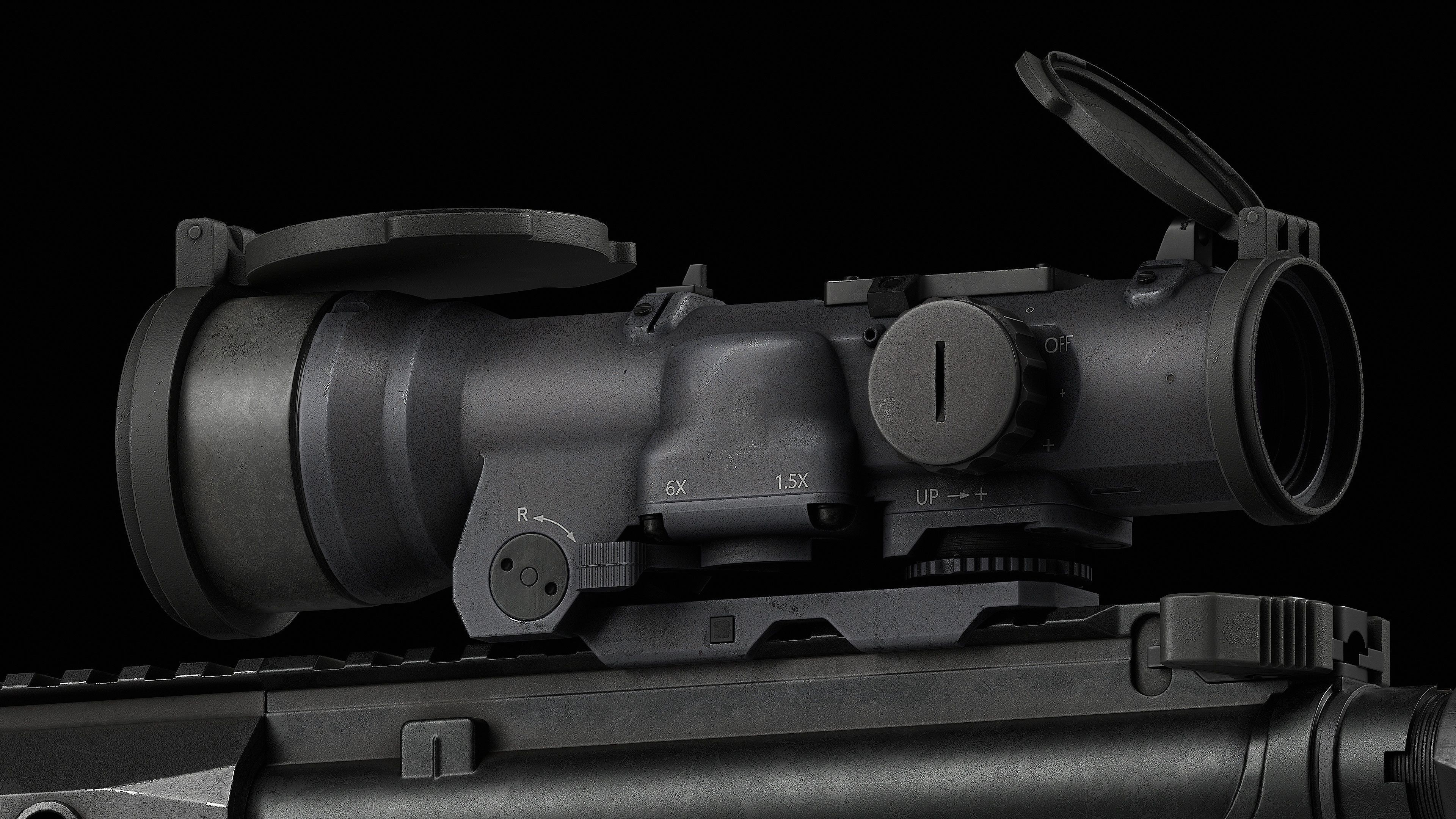 Scope Elcan SpecterDR 1 5 6x Low-poly 3D model_46