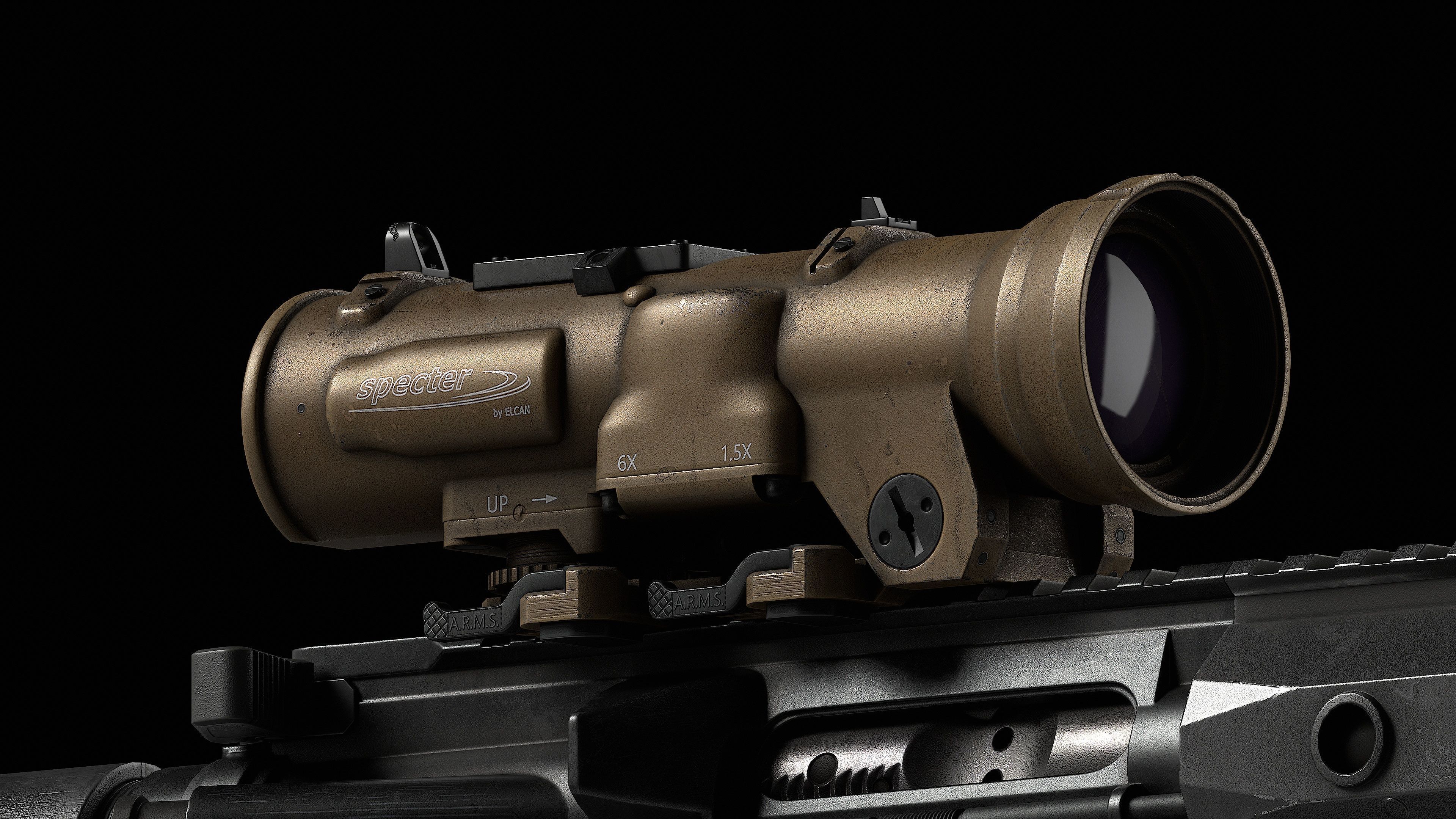 Scope Elcan SpecterDR 1 5 6x Low-poly 3D model_32