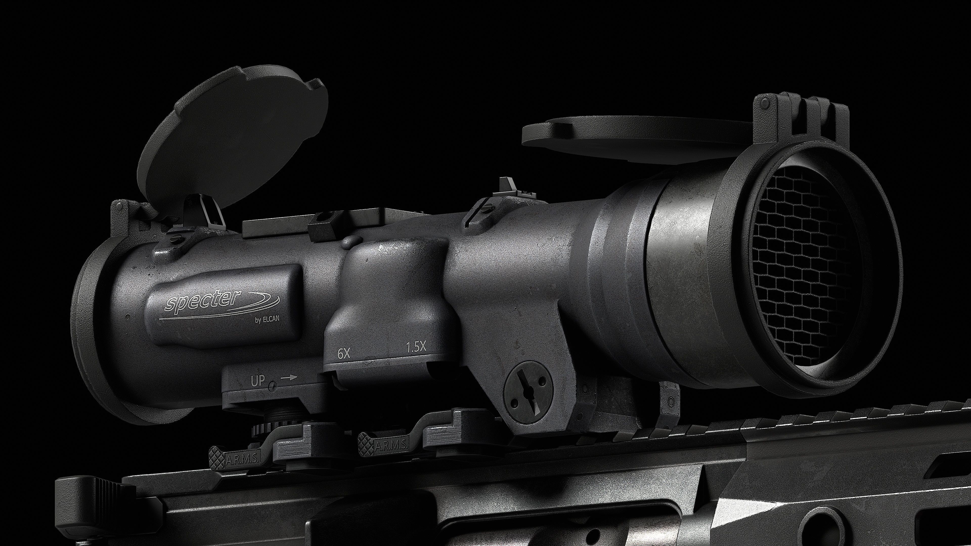 Scope Elcan SpecterDR 1 5 6x Low-poly 3D model_29