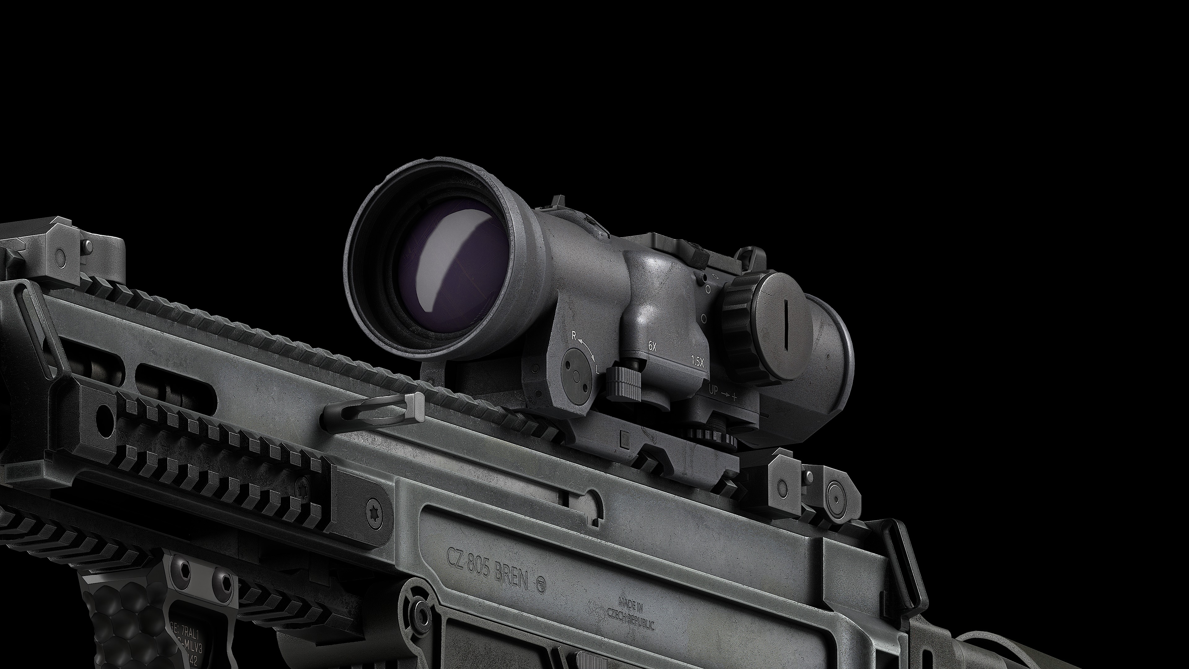 Scope Elcan SpecterDR 1 5 6x Low-poly 3D model_20