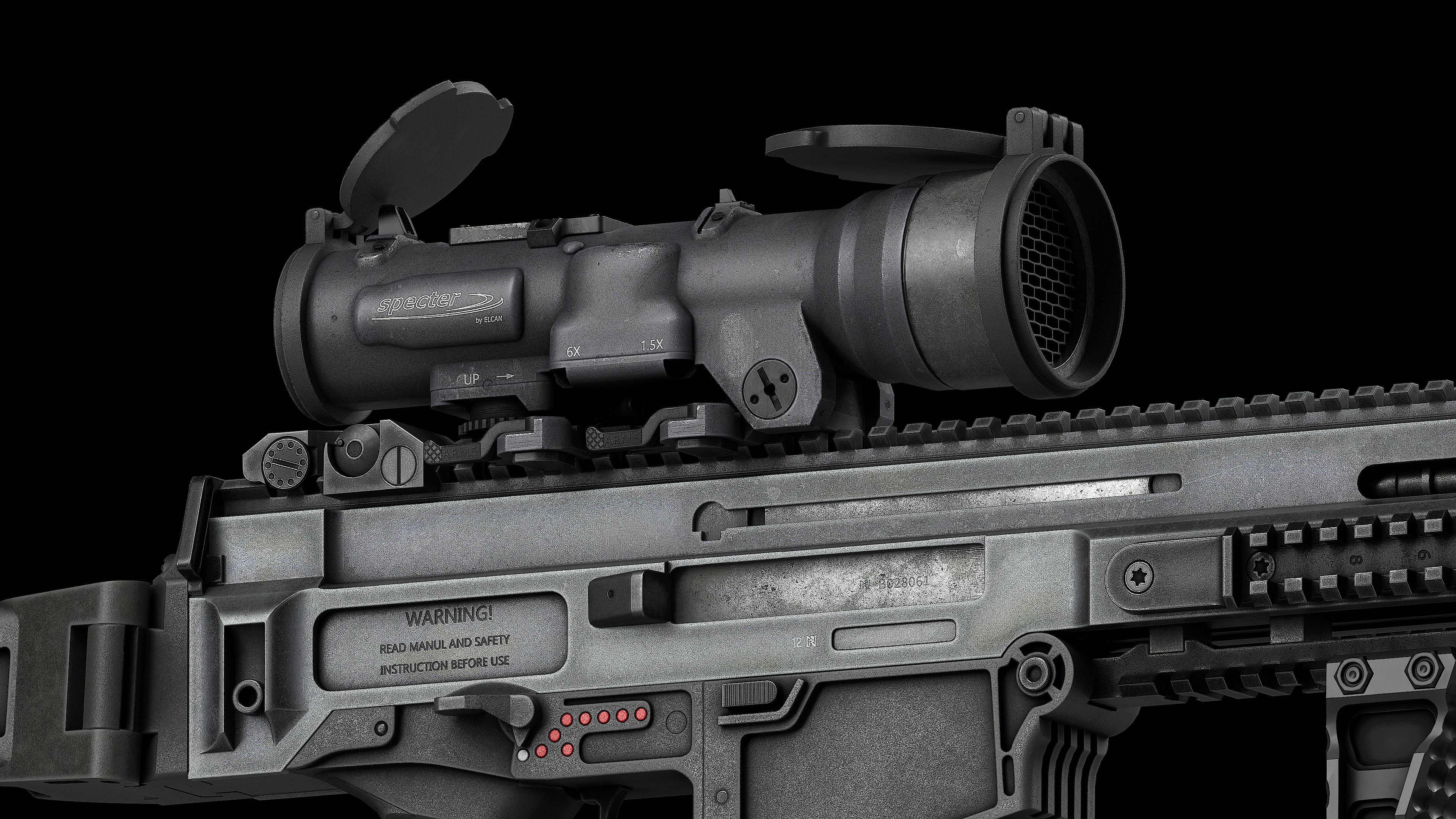 Scope Elcan SpecterDR 1 5 6x Low-poly 3D model_4