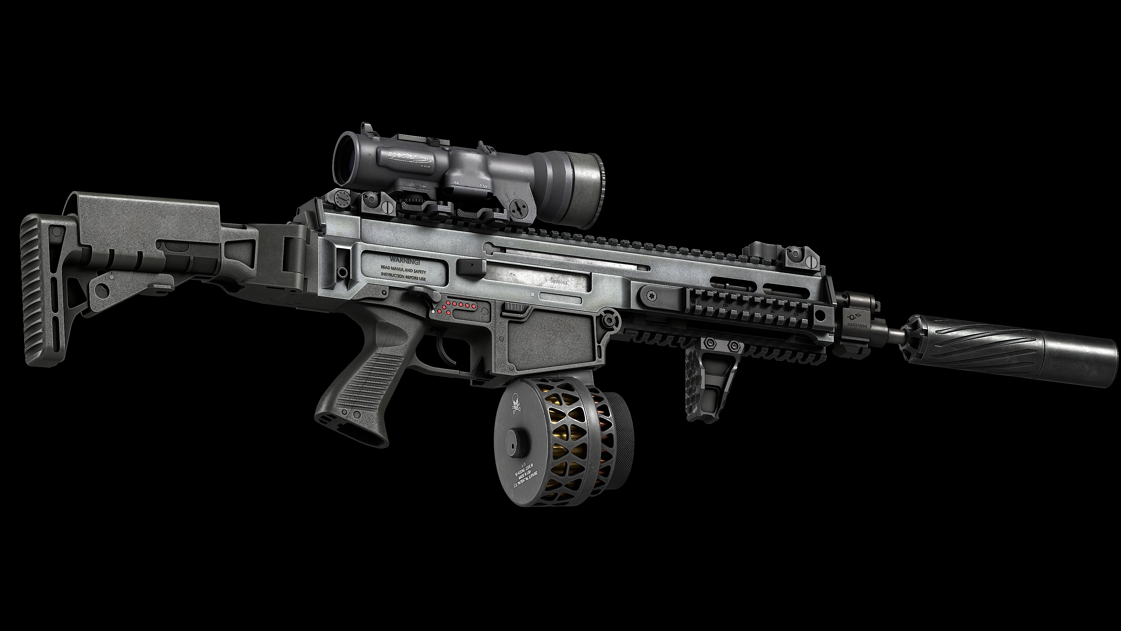 Scope Elcan SpecterDR 1 5 6x Low-poly 3D model_13