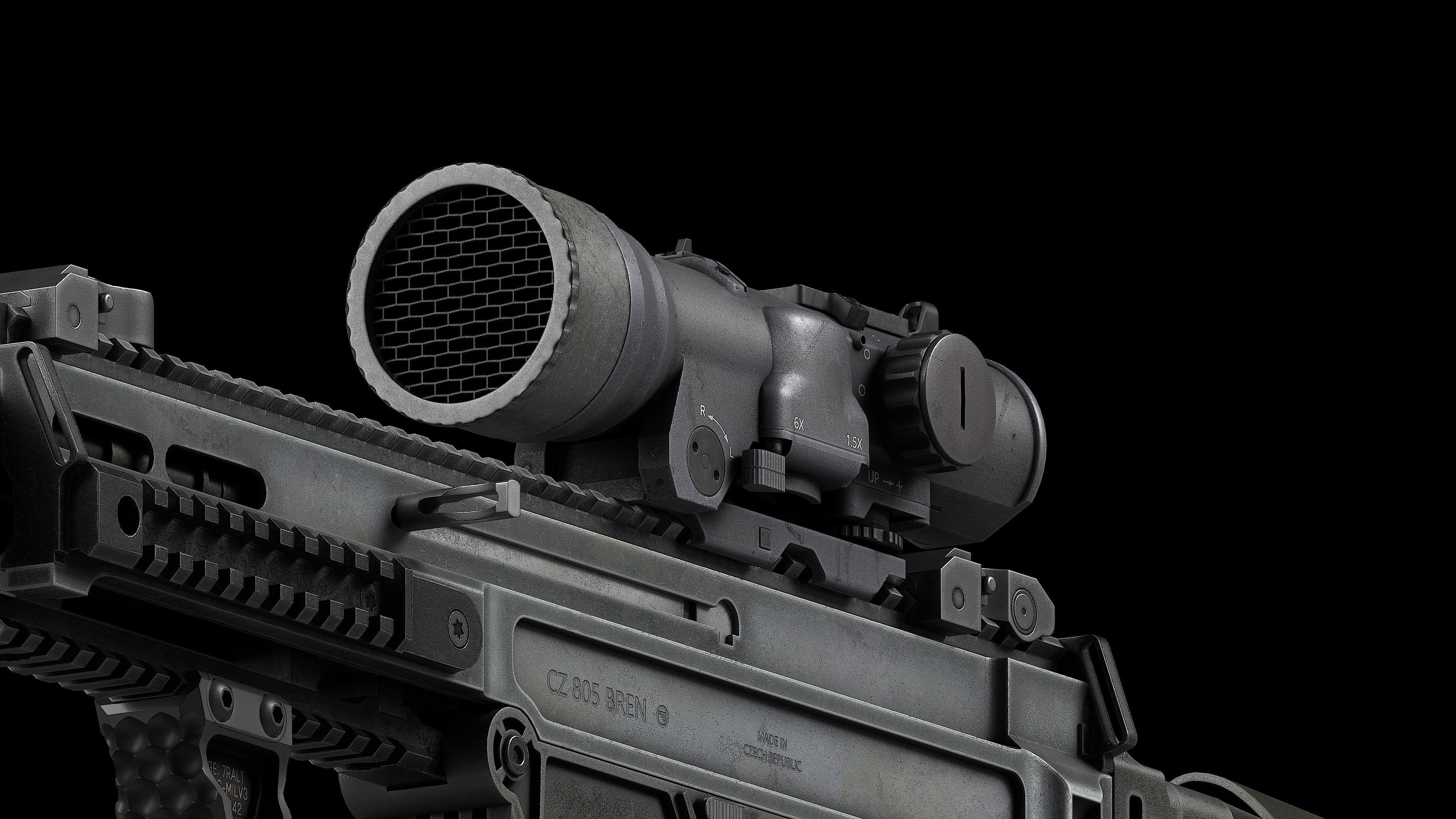 Scope Elcan SpecterDR 1 5 6x Low-poly 3D model_18