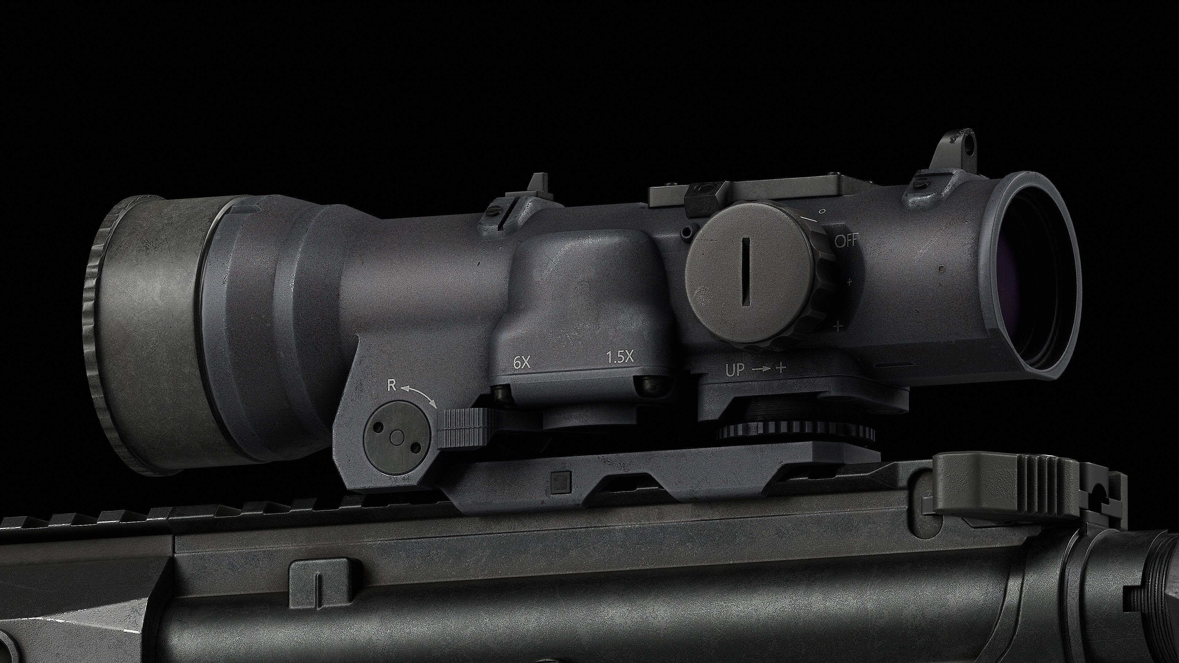 Scope Elcan SpecterDR 1 5 6x Low-poly 3D model_40