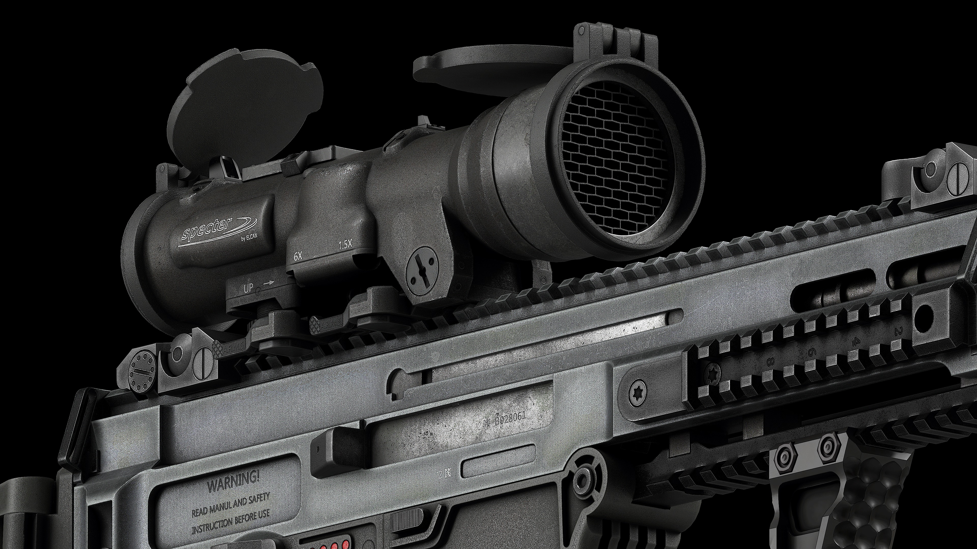 Scope Elcan SpecterDR 1 5 6x Low-poly 3D model_14