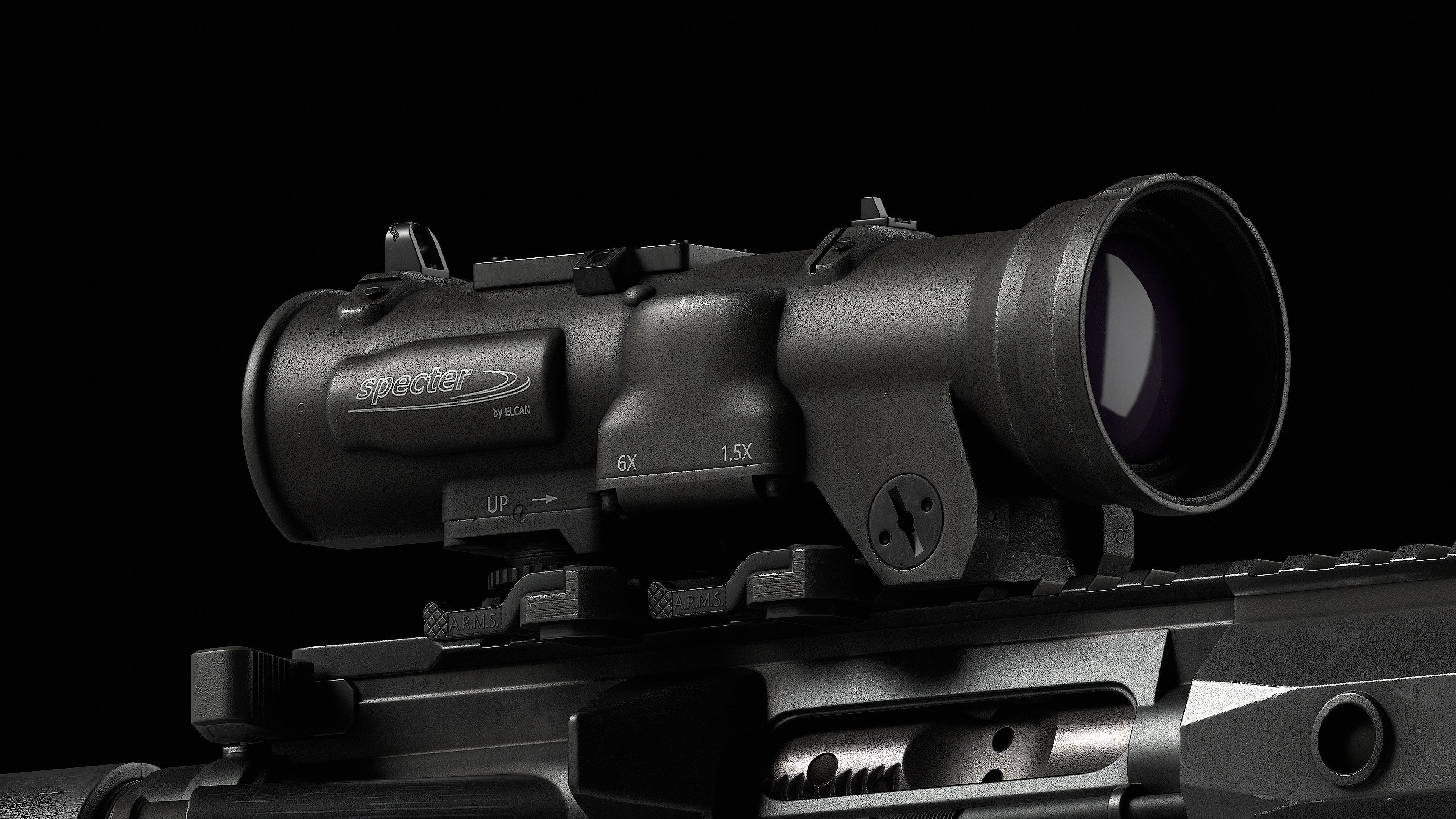 Scope Elcan SpecterDR 1 5 6x Low-poly 3D model_53