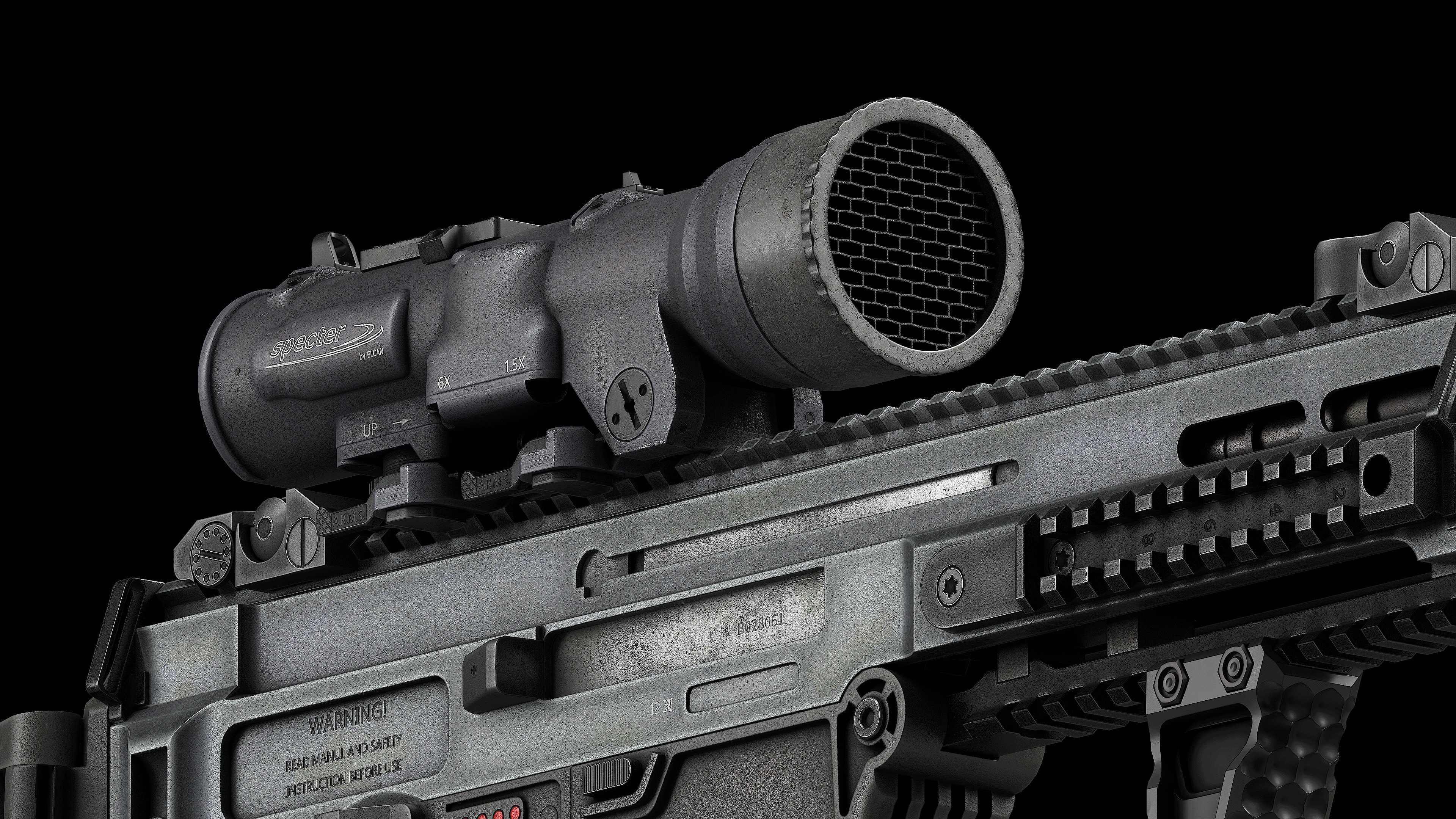 Scope Elcan SpecterDR 1 5 6x Low-poly 3D model_2