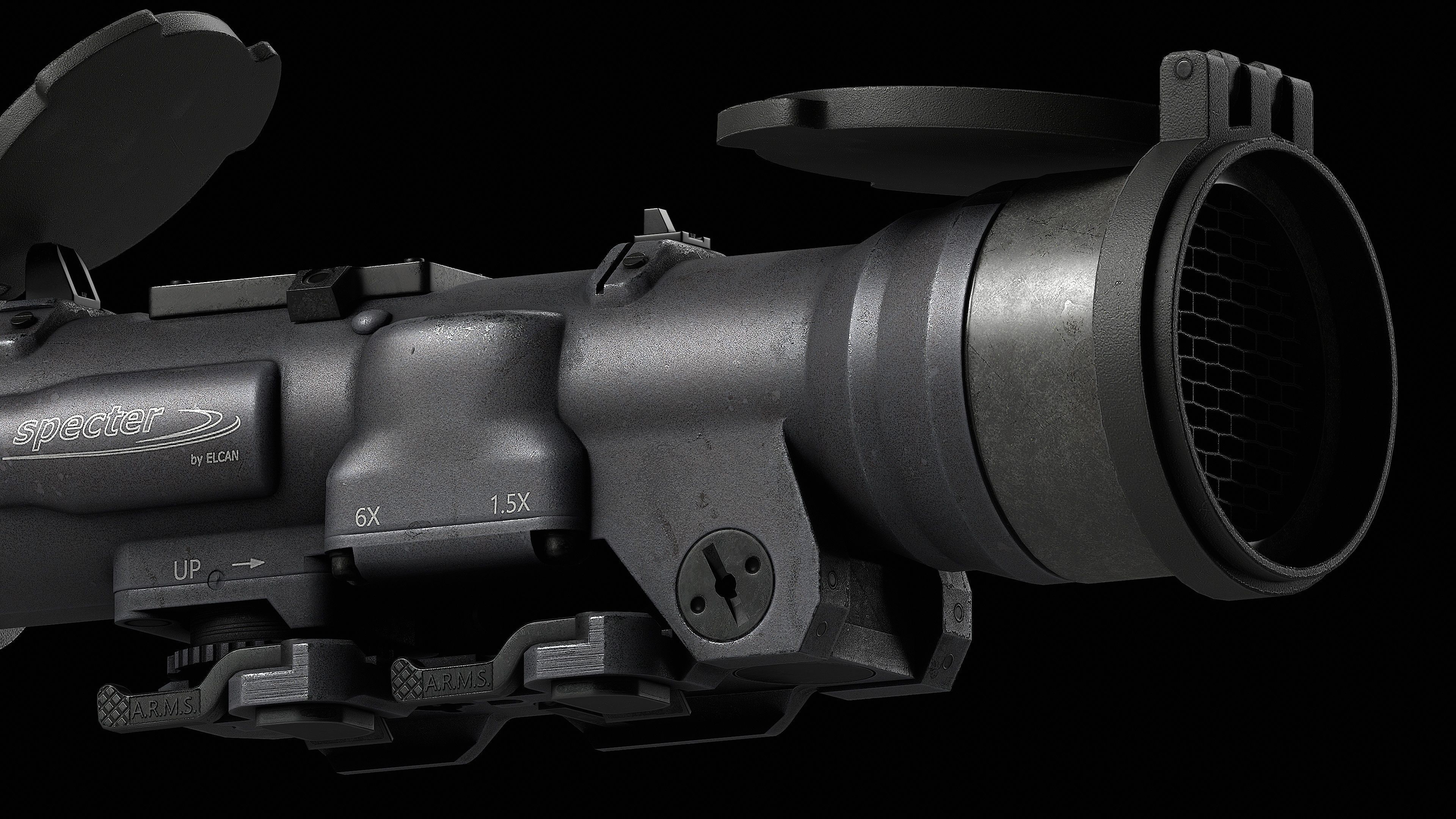 Scope Elcan SpecterDR 1 5 6x Low-poly 3D model_51