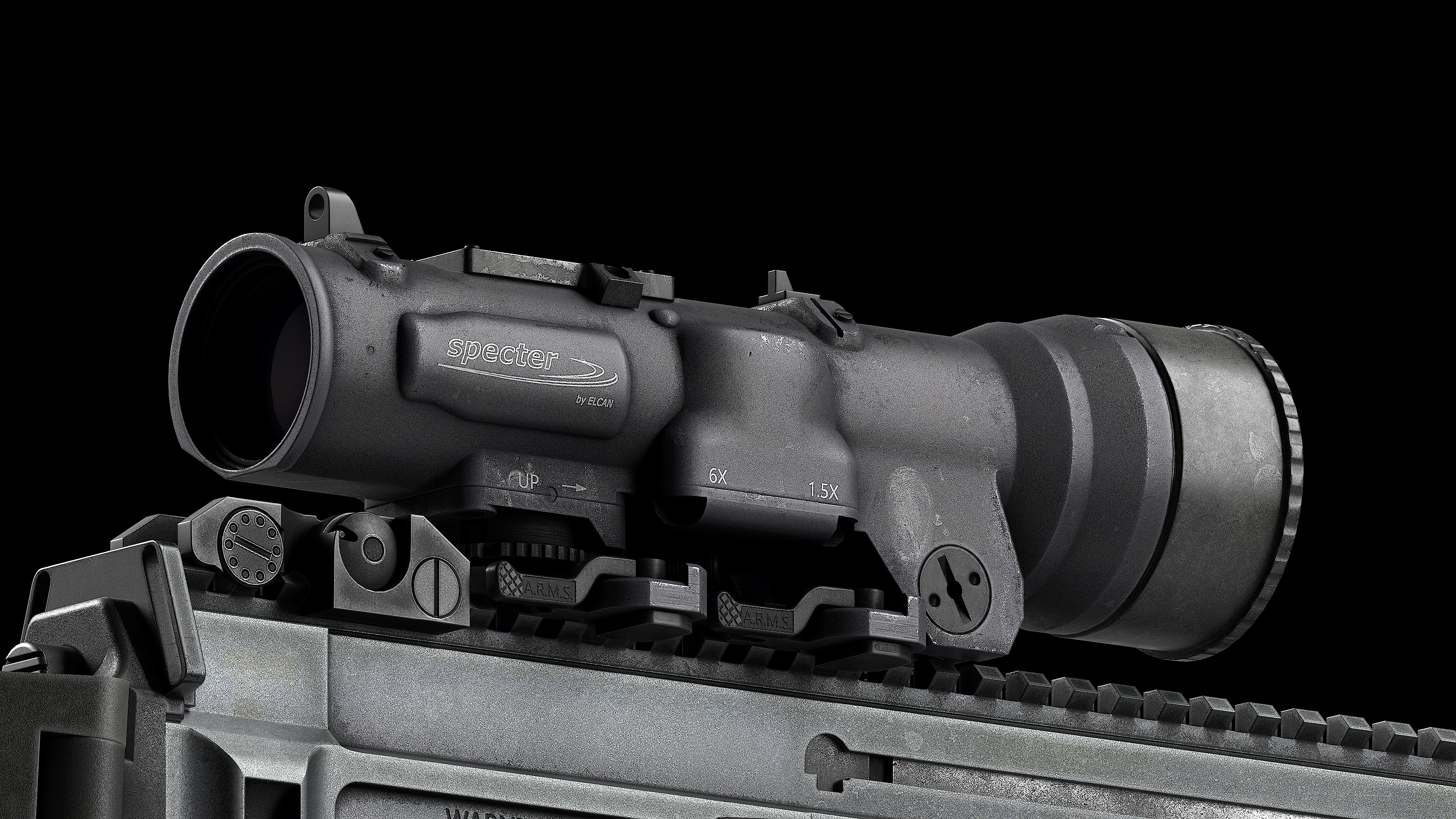 Scope Elcan SpecterDR 1 5 6x Low-poly 3D model_8