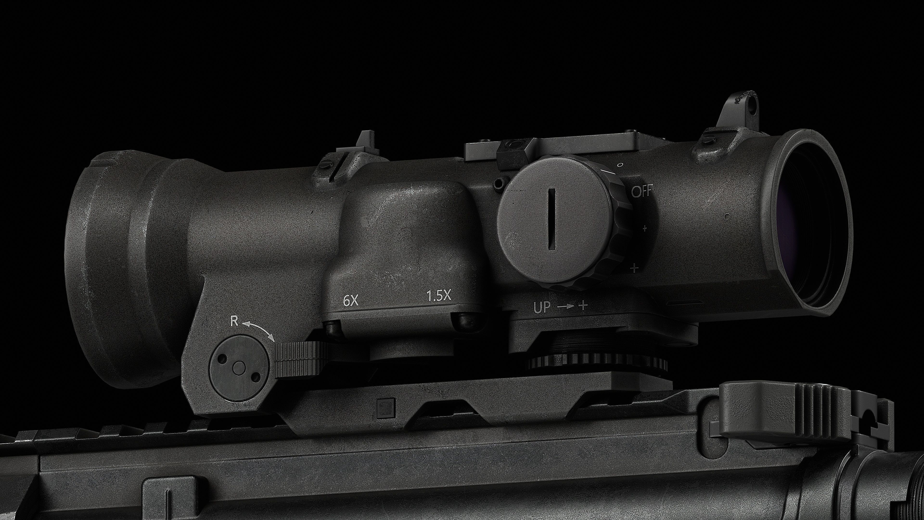 Scope Elcan SpecterDR 1 5 6x Low-poly 3D model_44