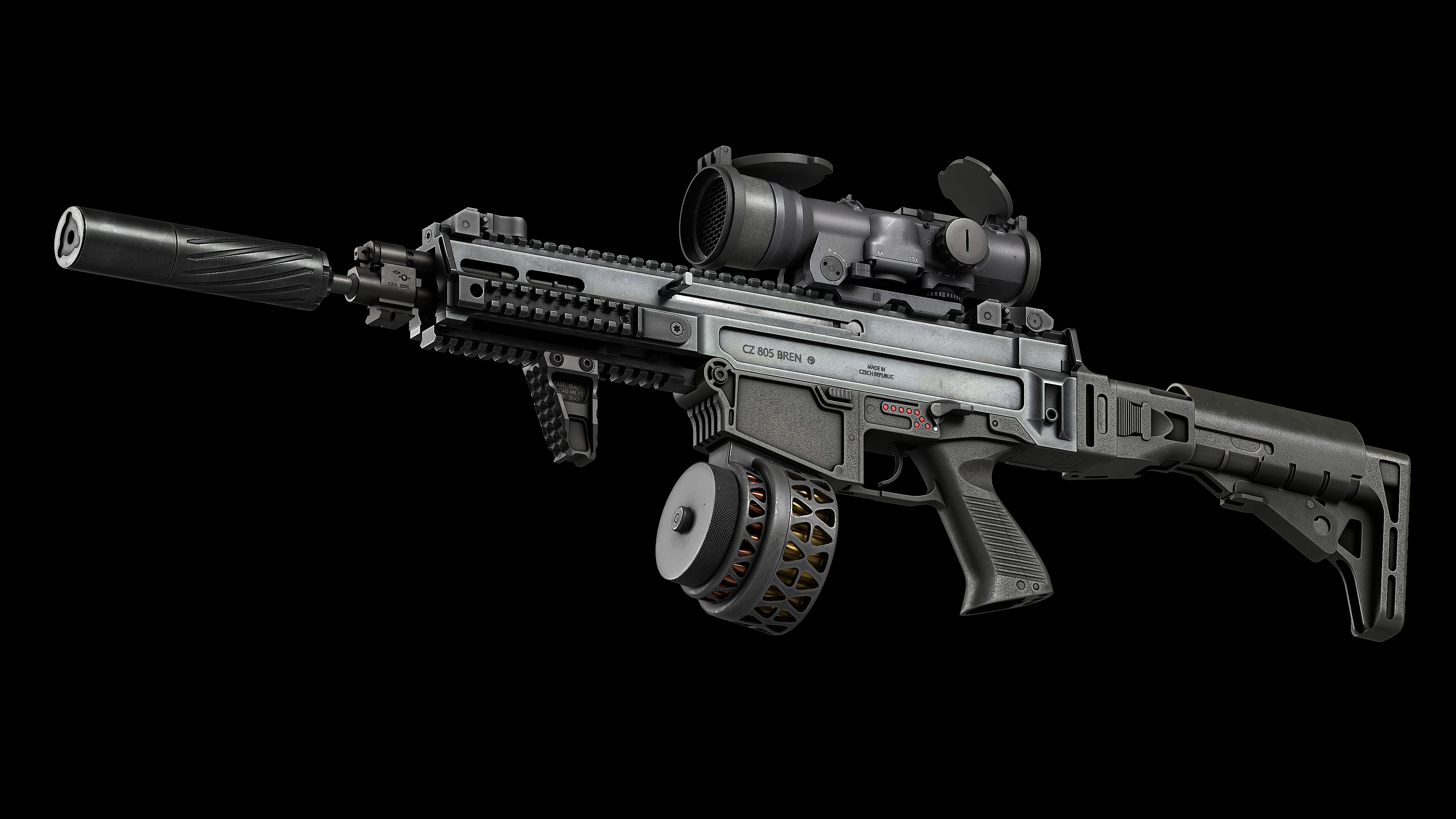 Scope Elcan SpecterDR 1 5 6x Low-poly 3D model_15