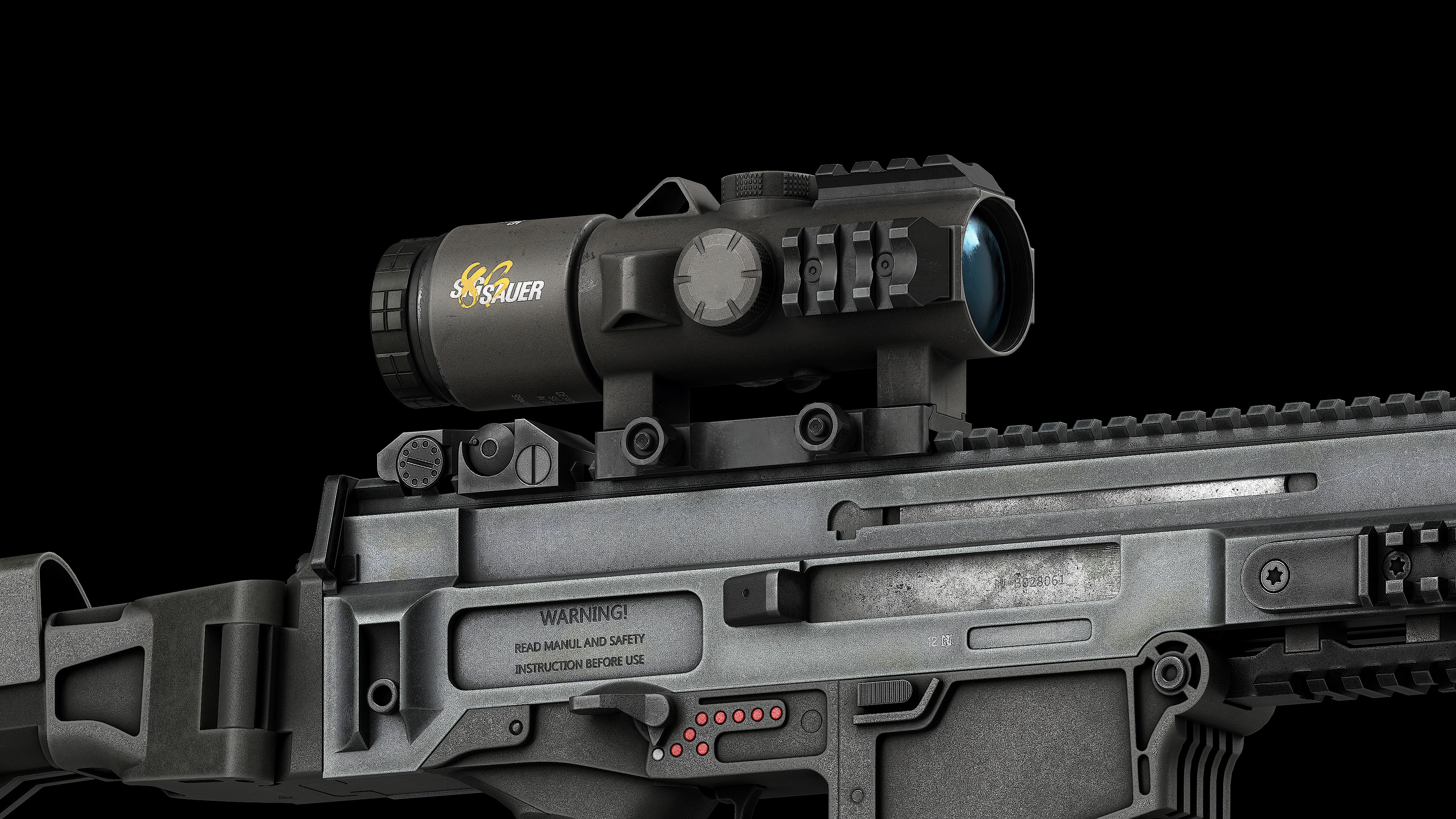 Scope Sig Sauer Bravo5 5x30 Low-poly 3D model_1