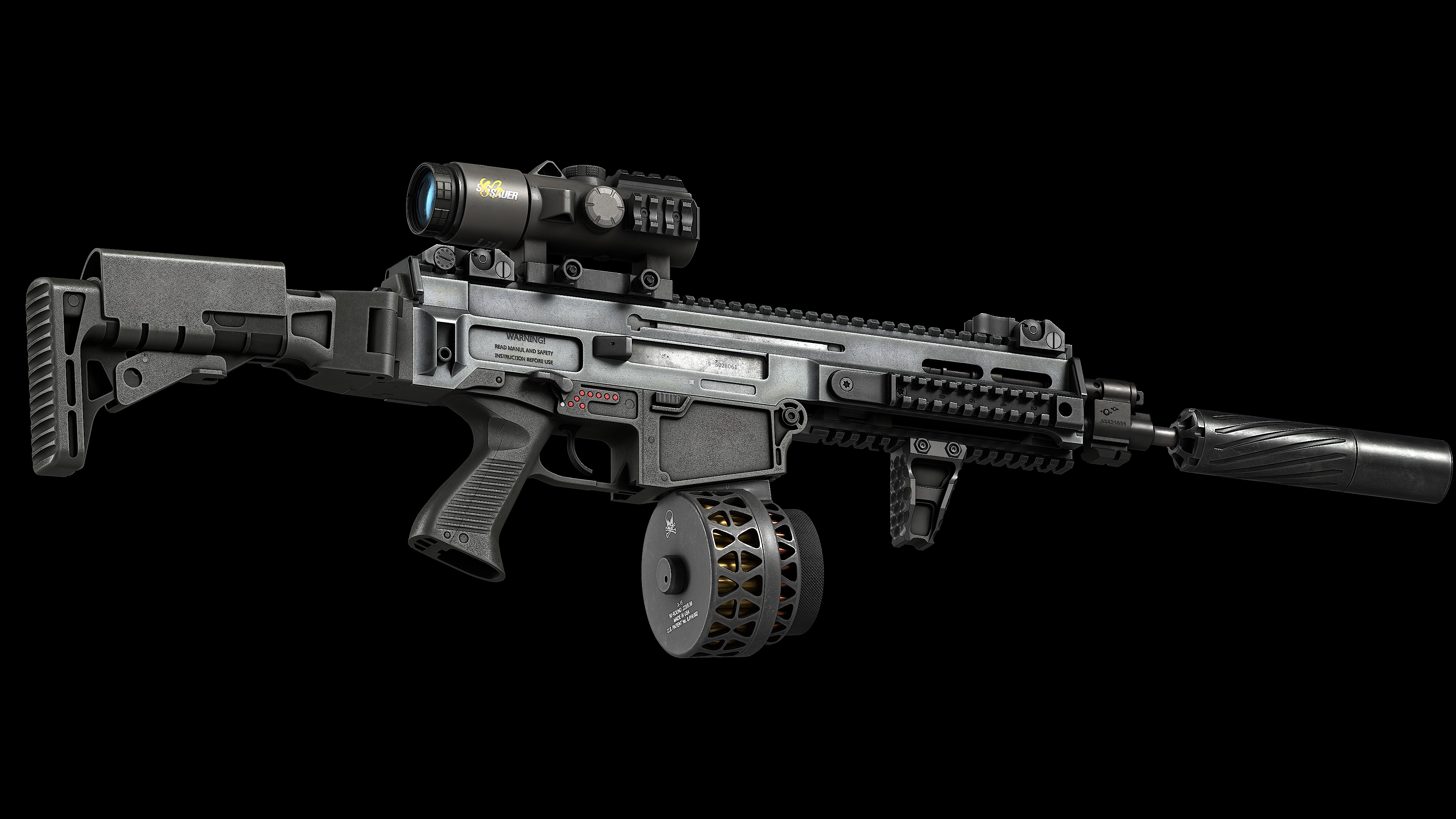 Scope Sig Sauer Bravo5 5x30 Low-poly 3D model_19