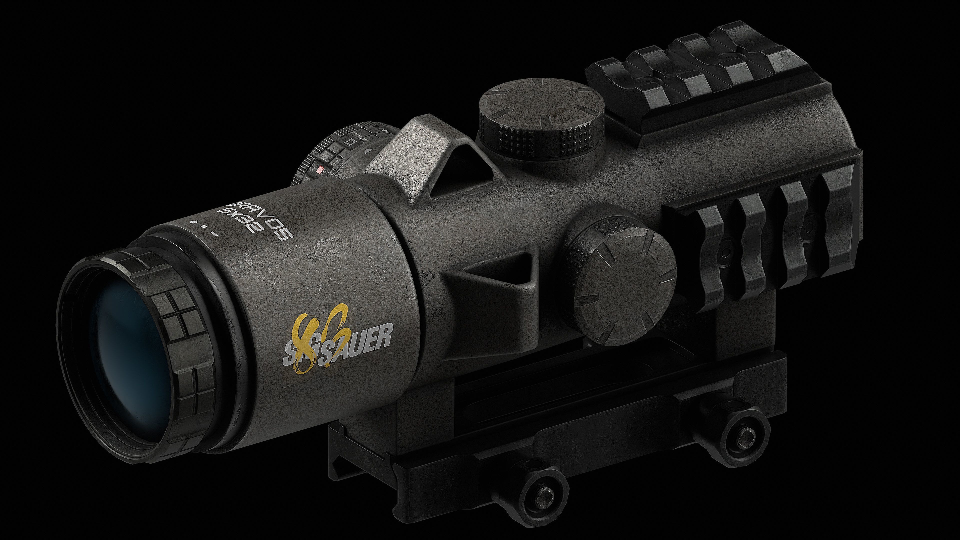 Scope Sig Sauer Bravo5 5x30 Low-poly 3D model_13