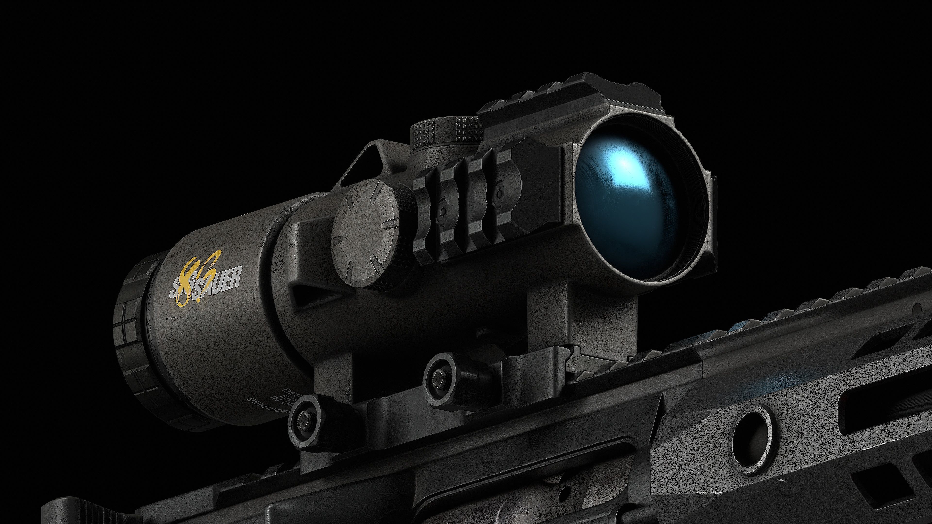 Scope Sig Sauer Bravo5 5x30 Low-poly 3D model_5