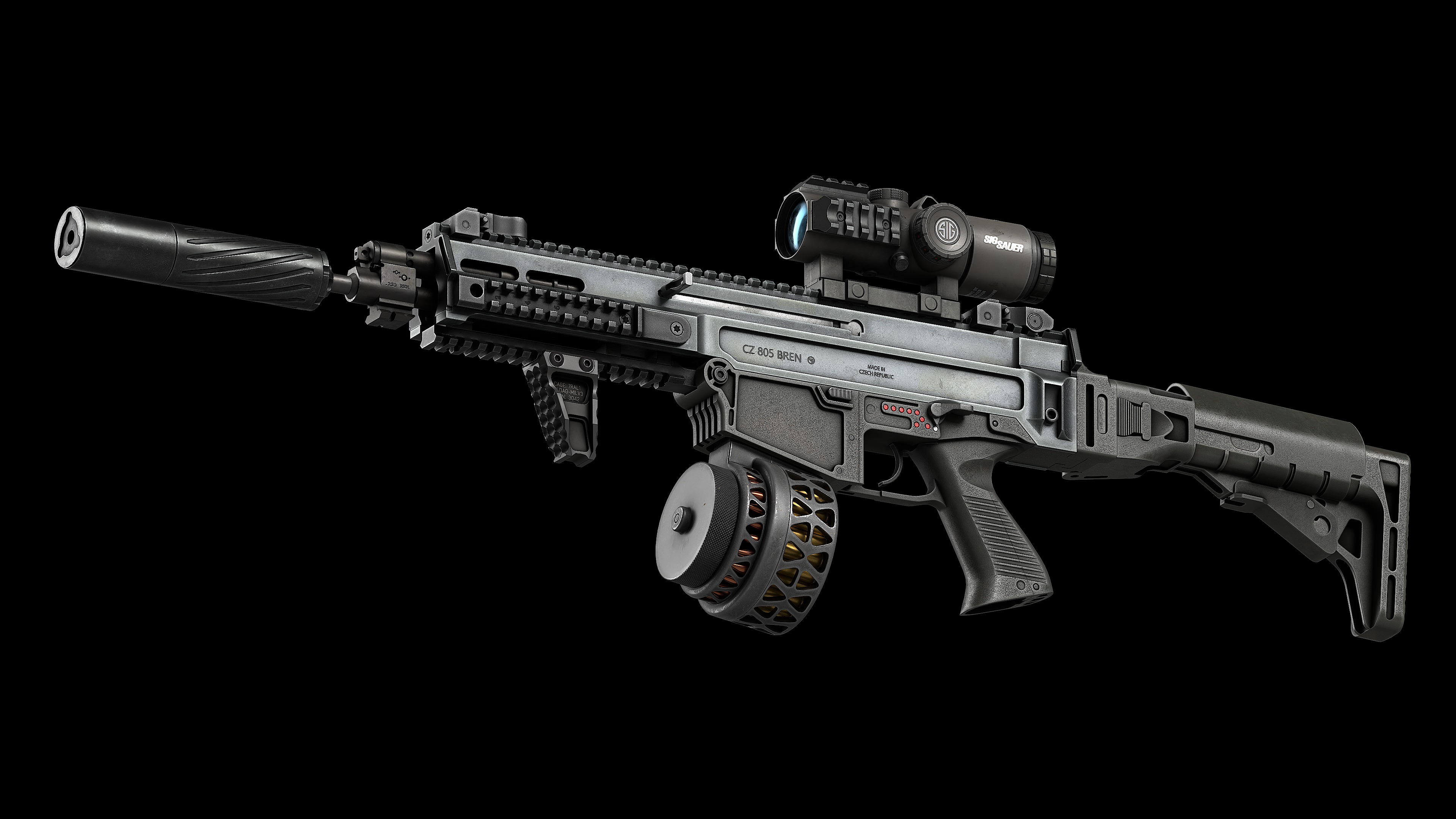 Scope Sig Sauer Bravo5 5x30 Low-poly 3D model_16