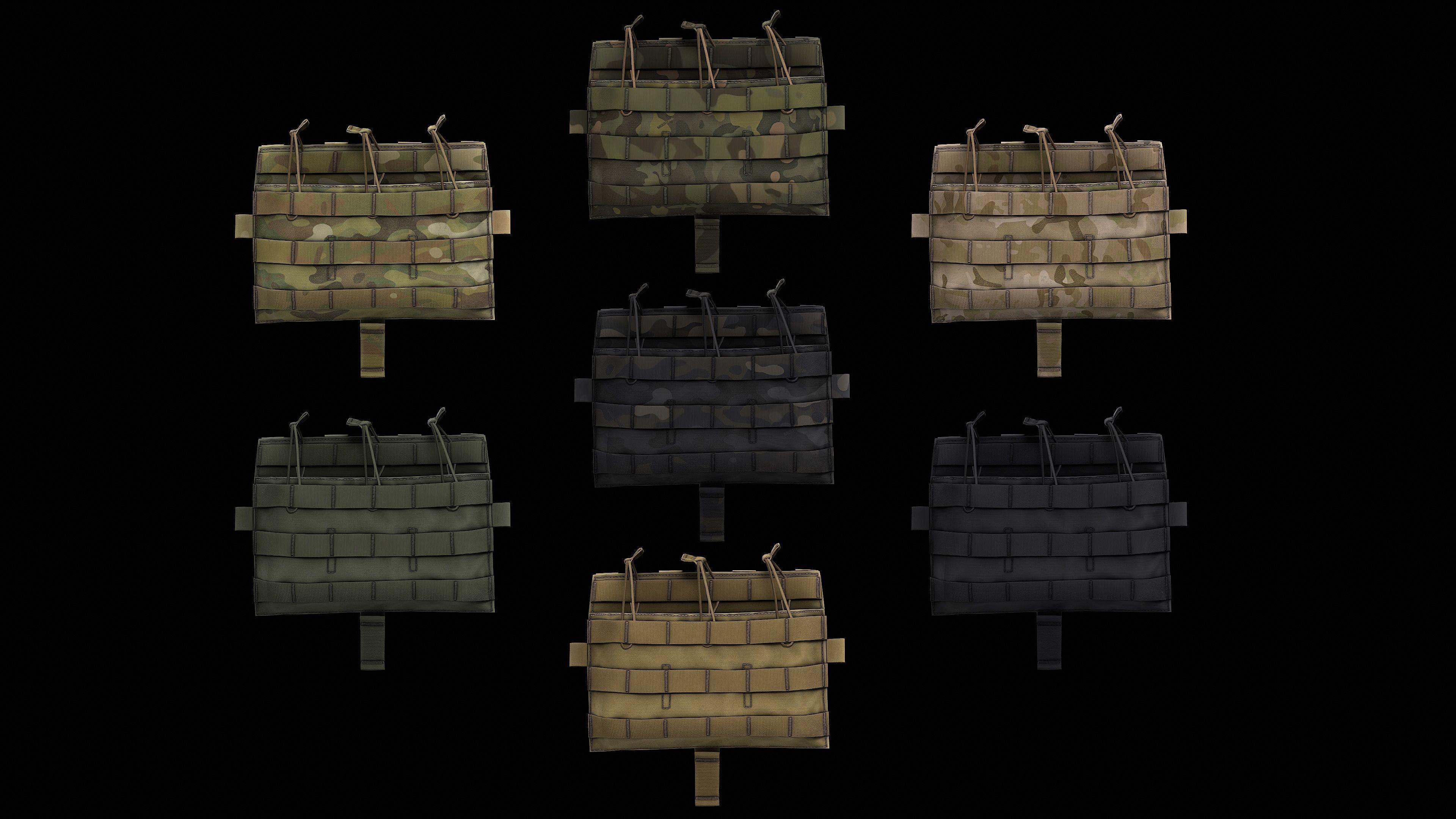 AVS Detachable Flap M4 Flat Low-poly 3D model_35