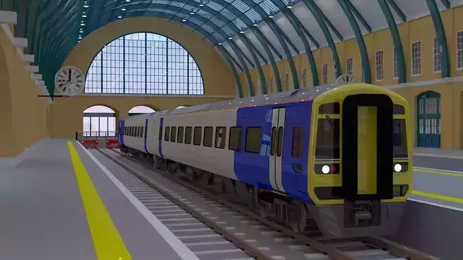 Kings Cross station with train