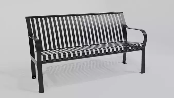 Black Metal Park Bench