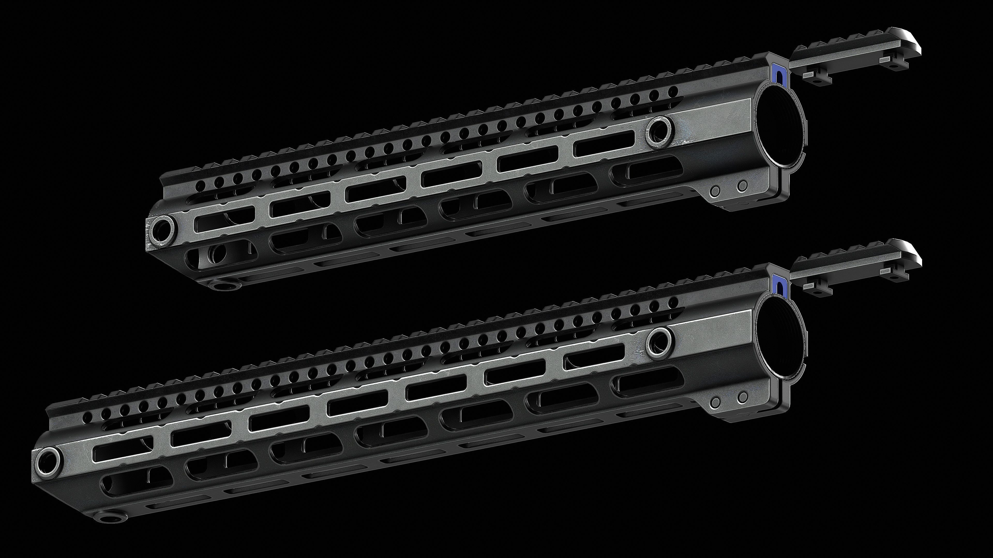 308 Combat Rail DPMS High M LOK Handguard Low-poly 3D model_3