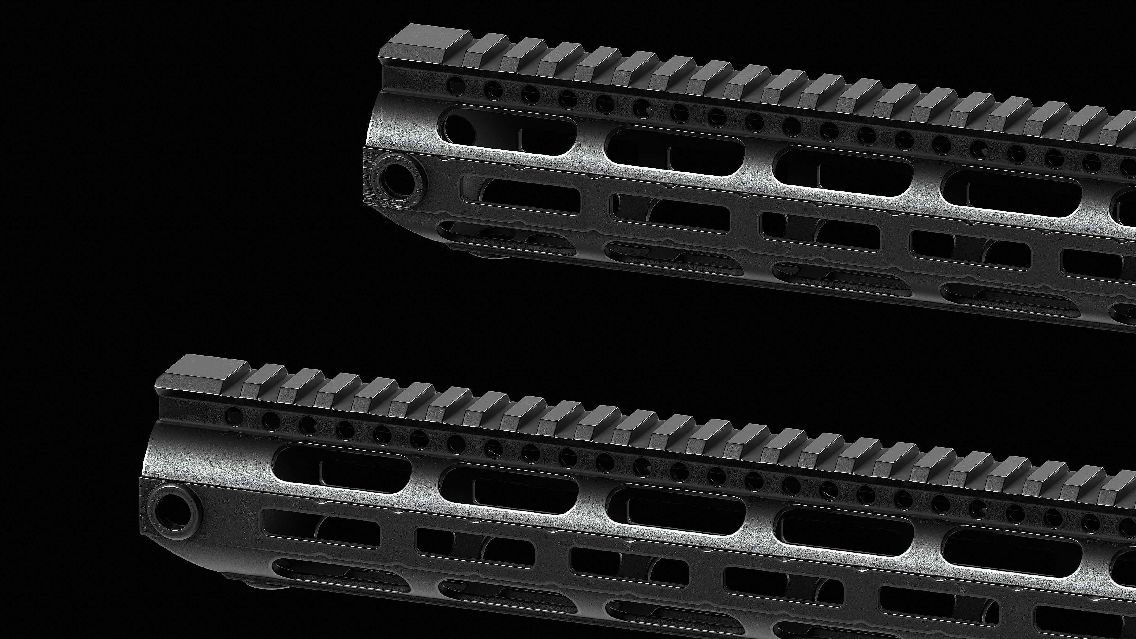 308 Combat Rail DPMS High M LOK Handguard Low-poly 3D model_11