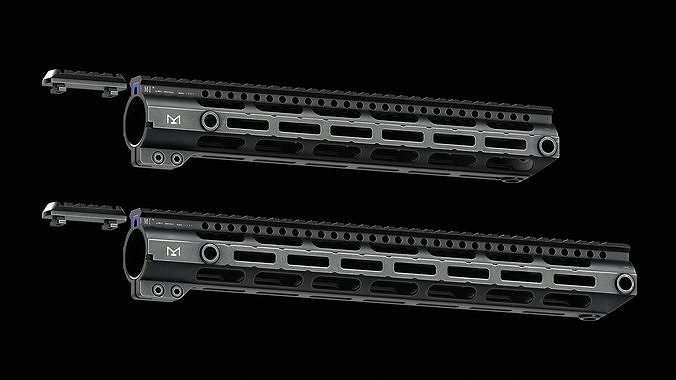 308 Combat Rail DPMS High M LOK Handguard Low-poly 3D model
