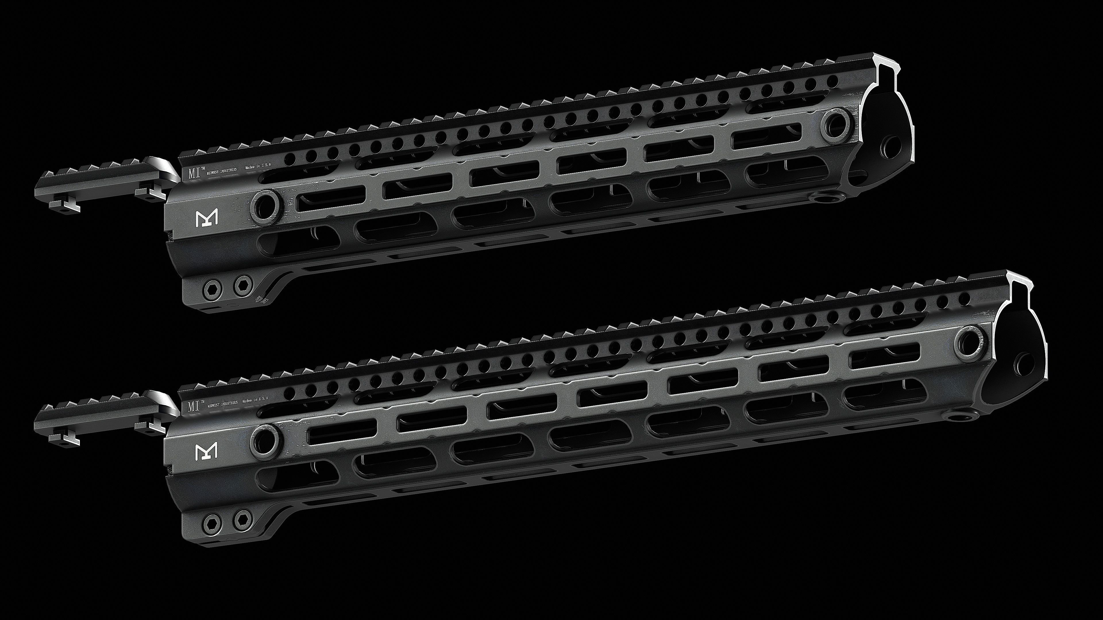 308 Combat Rail DPMS High M LOK Handguard Low-poly 3D model_1